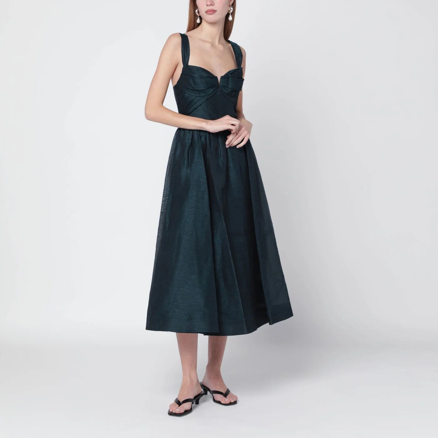 Zimmermann o1d2blof0526 Midi Dress in Green Size M / US 6-8 / IT 42-44 - 1 Thumbnail