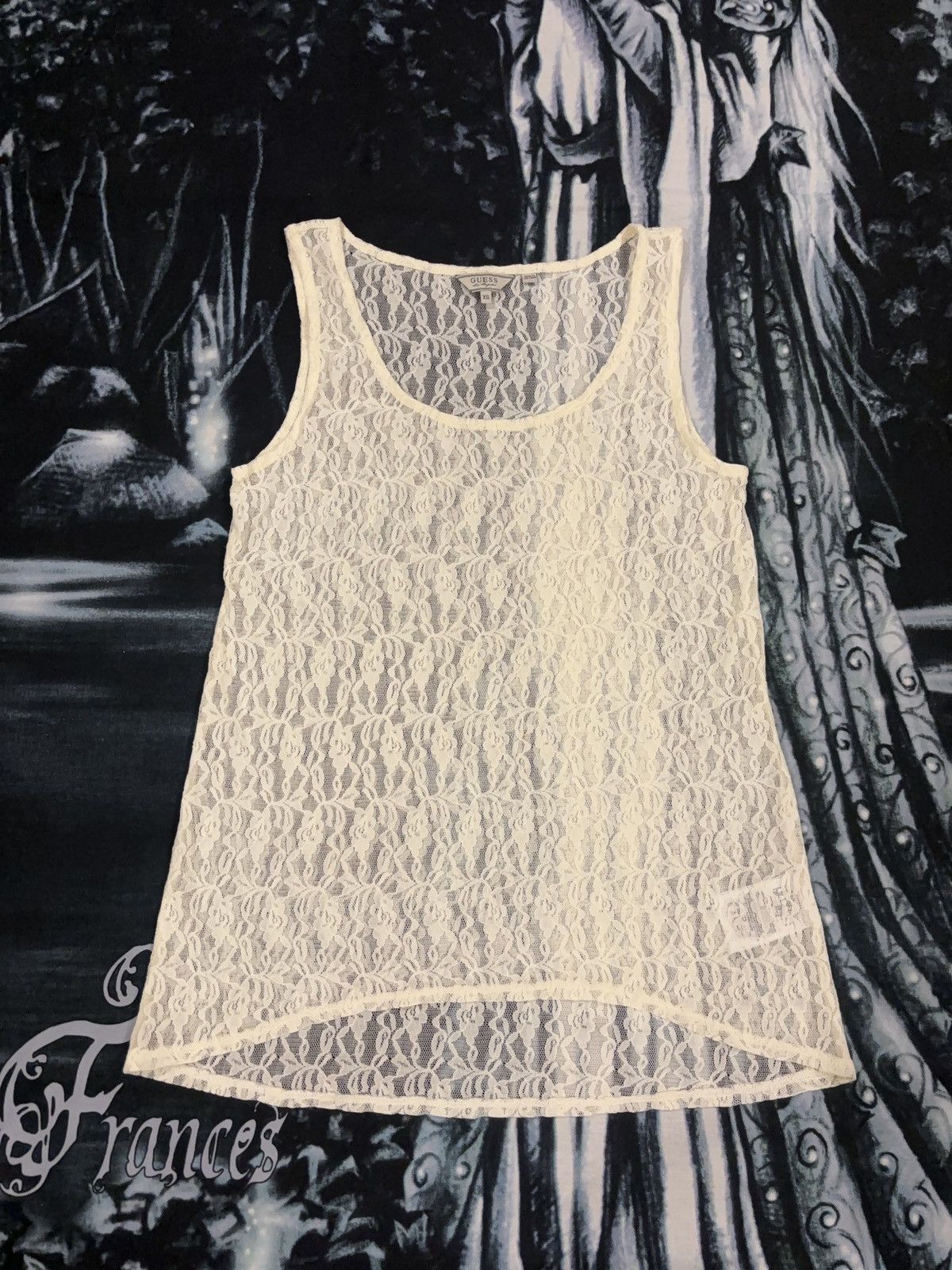Guess GUESS VINTAGE LACE ASYMMETRIC TANK TOP 00s Size ONE SIZE - 6 Thumbnail
