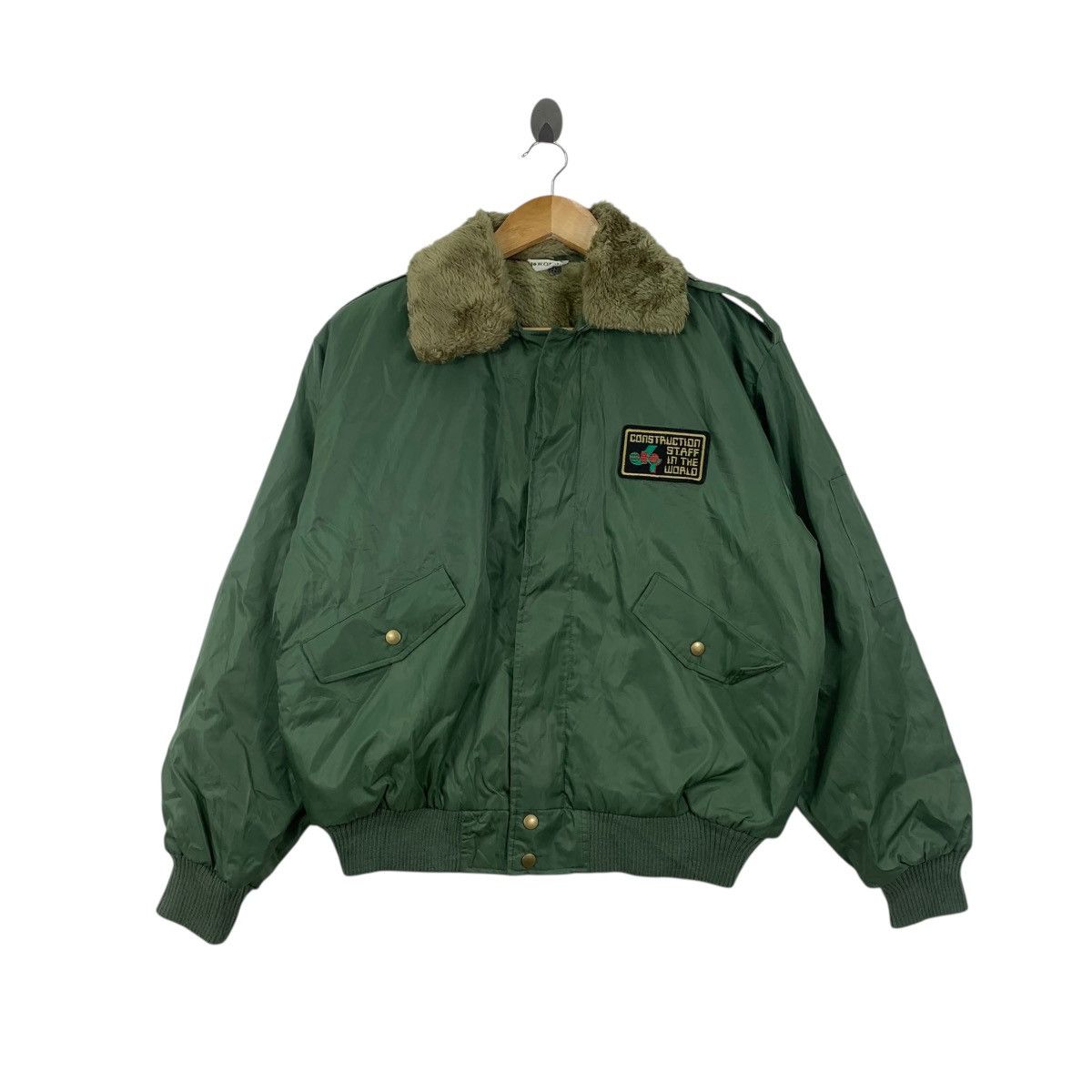 Vintage Vintage 80’ KOMATSU JAPAN Construction Staff Bomber Jacket Size US XXL / EU 58 / 5 - 1 Thumbnail