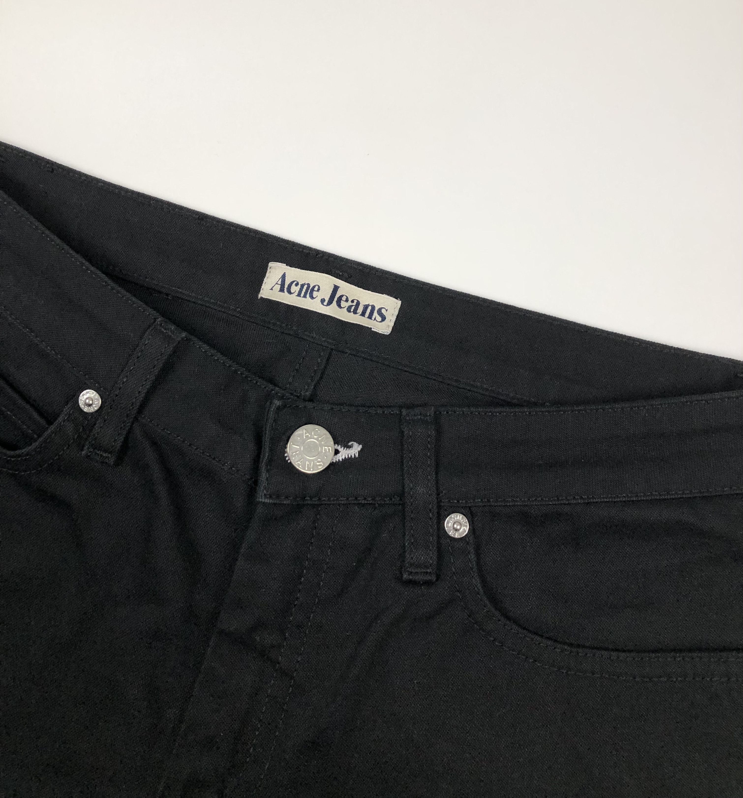 Acne Studios Acne Jeans Hep Black Stretch Stockholm Sweden Suede Size 29" - 6 Thumbnail