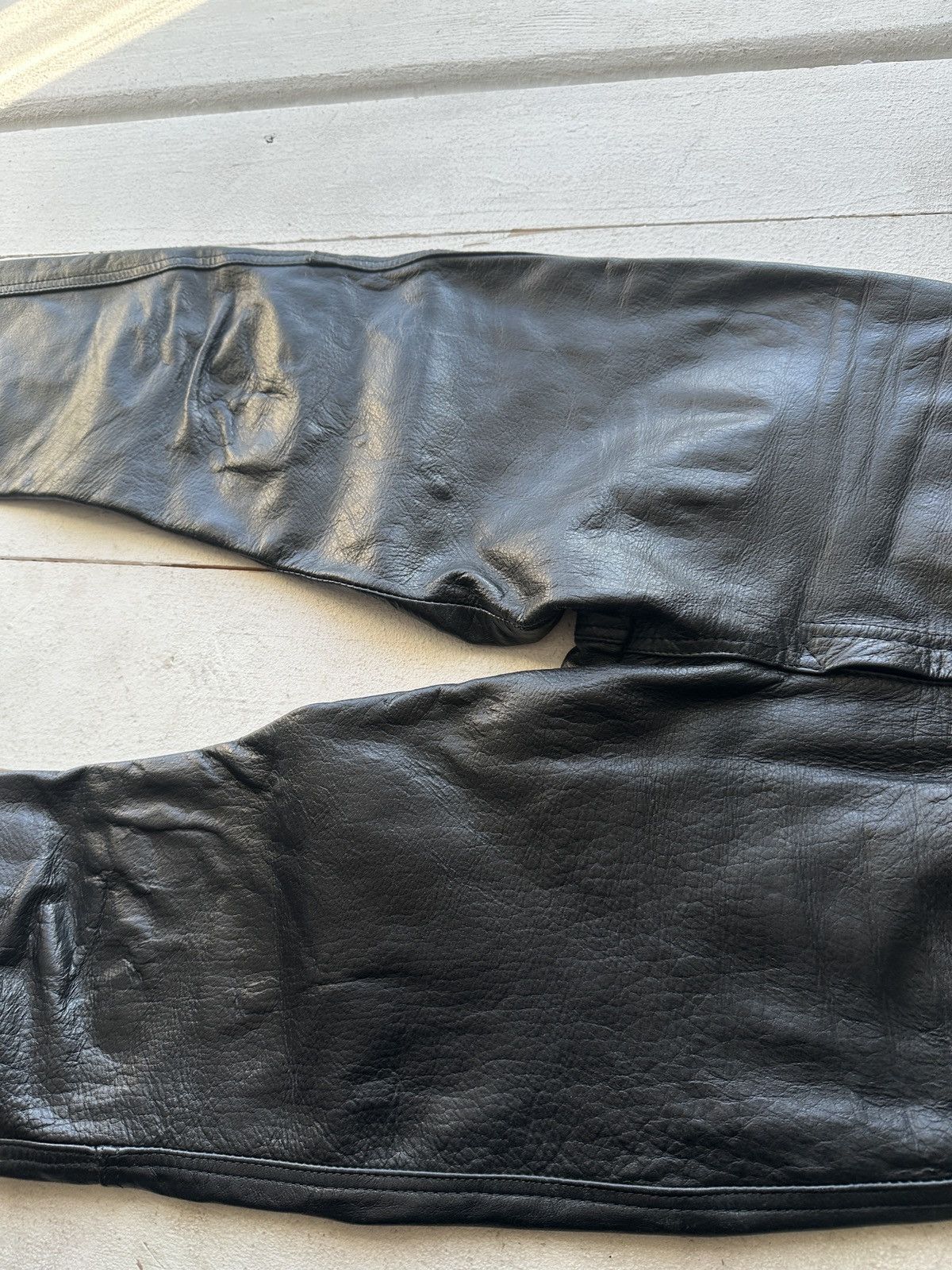 Leather HAVEBA 🚨VNTG leather pants motorcycles Black LUXURY Y2K Size 25" / US 0 / IT 36 - 3 Thumbnail