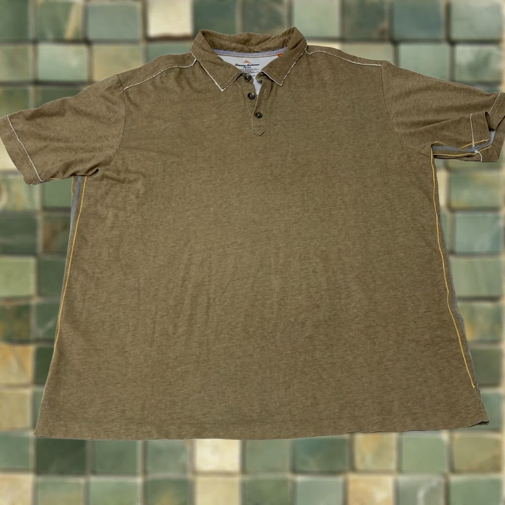 Tommy Bahama Tommy Bahama Island Polo Mens XLarge XL Green Pima Short Sleeve Modern Fit Jeans Size US XL / EU 56 / 4 - 1 Thumbnail
