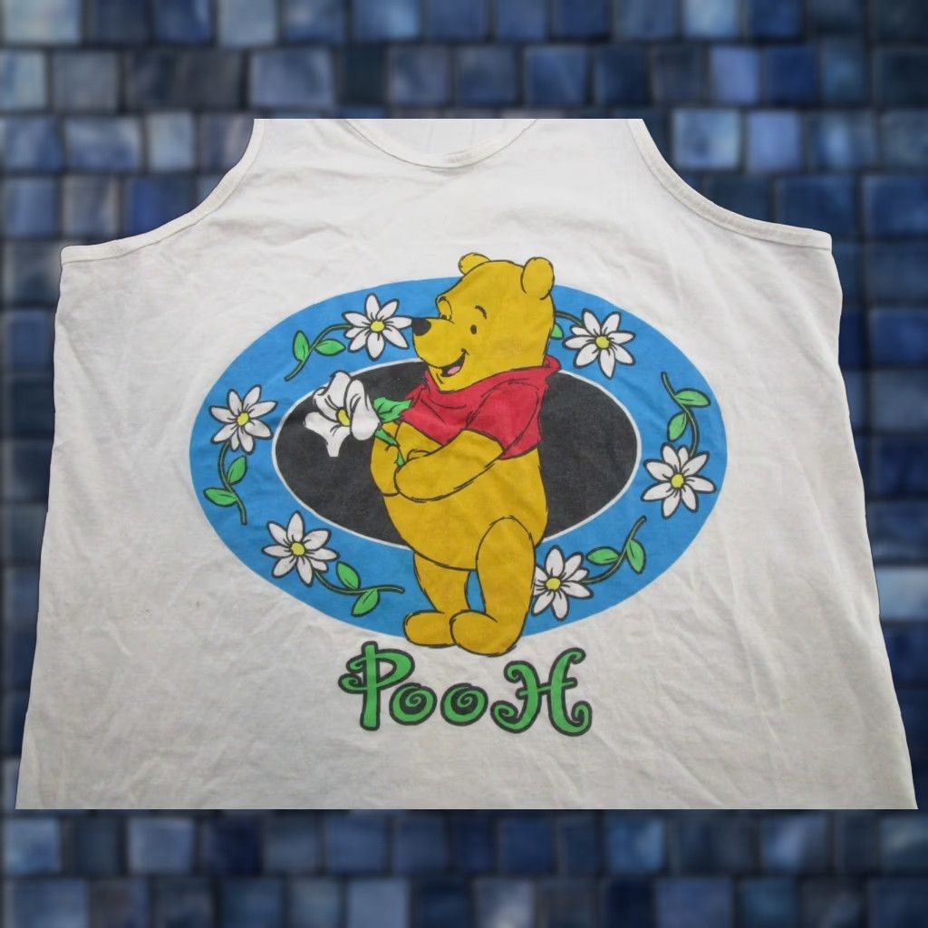 Disney VINTAGE Winnie The Pooh Women's Tank Top One Size Disney 90s Tank Mens Womens Boys Girls Size ONE SIZE - 1 Thumbnail