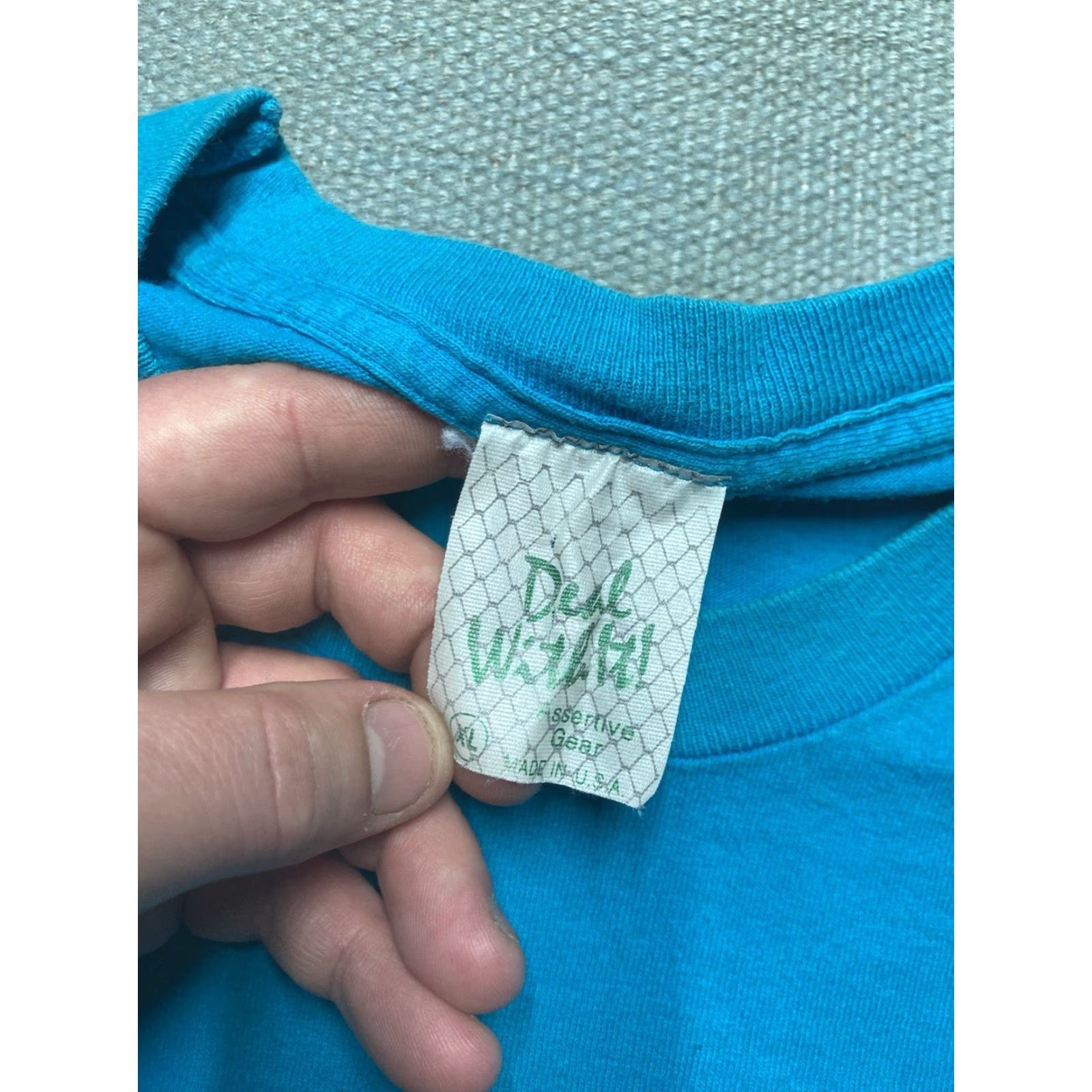 Vintage VINTAGE 90s graphic T-Shirt Hero XL Blue Men, Single Stitch, Deal with it either hero or a zero, 23" Pit to Pit, 29" Length Size US XL / EU 56 / 4 - 7 Thumbnail