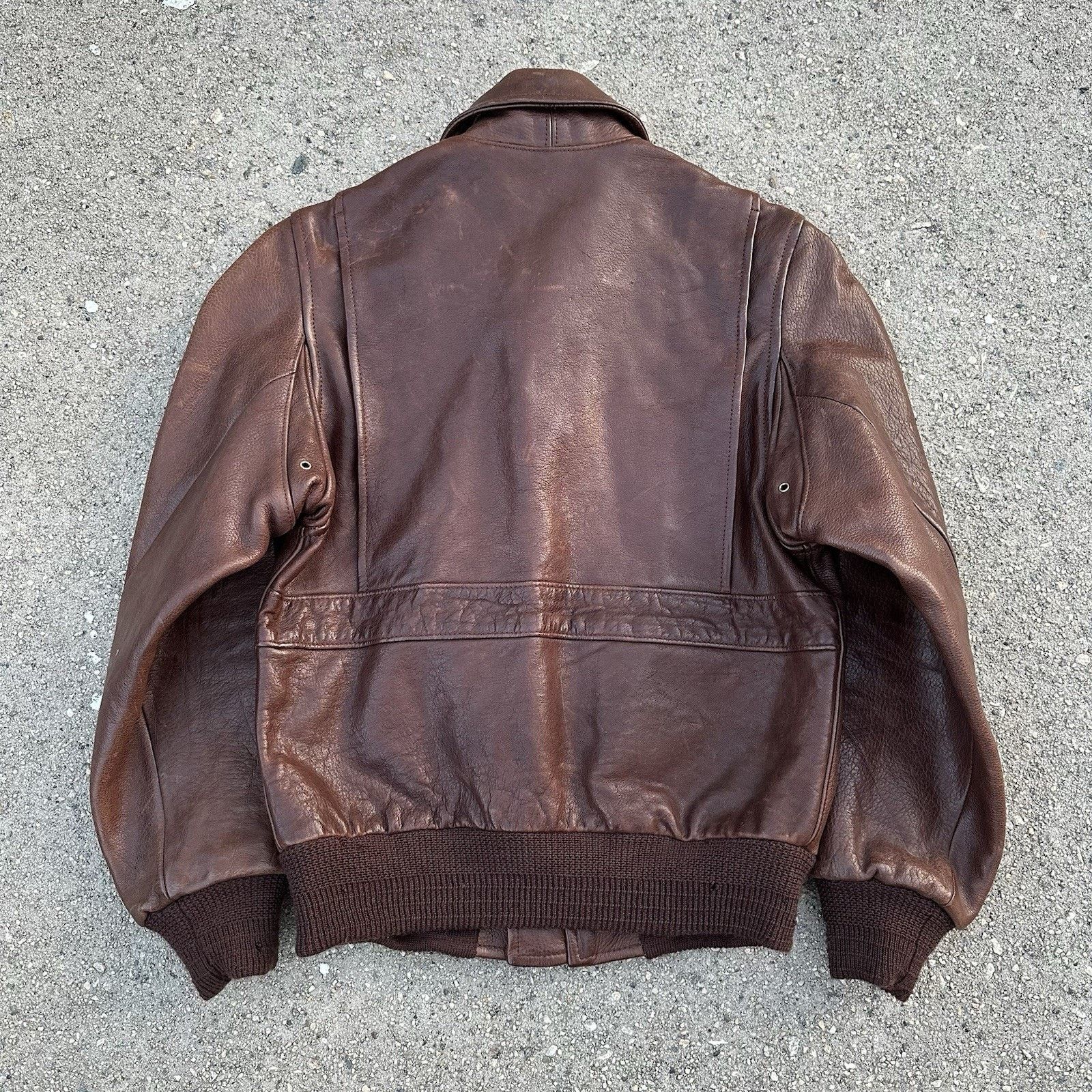 Leather × Polo Ralph Lauren × Vintage Vintage 90s Polo Ralph Lauren Brown A-2 Leather Jacket Women Size S / US 4 / IT 40 - 4 Thumbnail