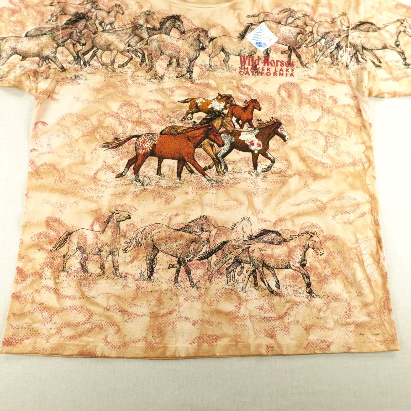 Gildan VINTAGE Gildan T-Shirt Men 2XL Brown Graphic Print 90s Deadstock Nature Outdoors Horse California Size US XXL / EU 58 / 5 - 4 Thumbnail