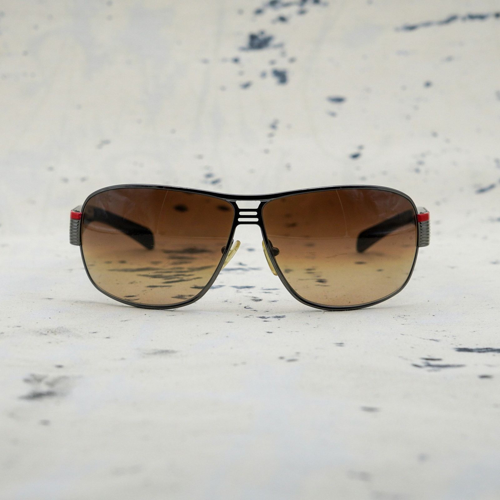 Prada Vintage prada brown gradient sport logo aviator sunglasses Size ONE SIZE - 2 Thumbnail