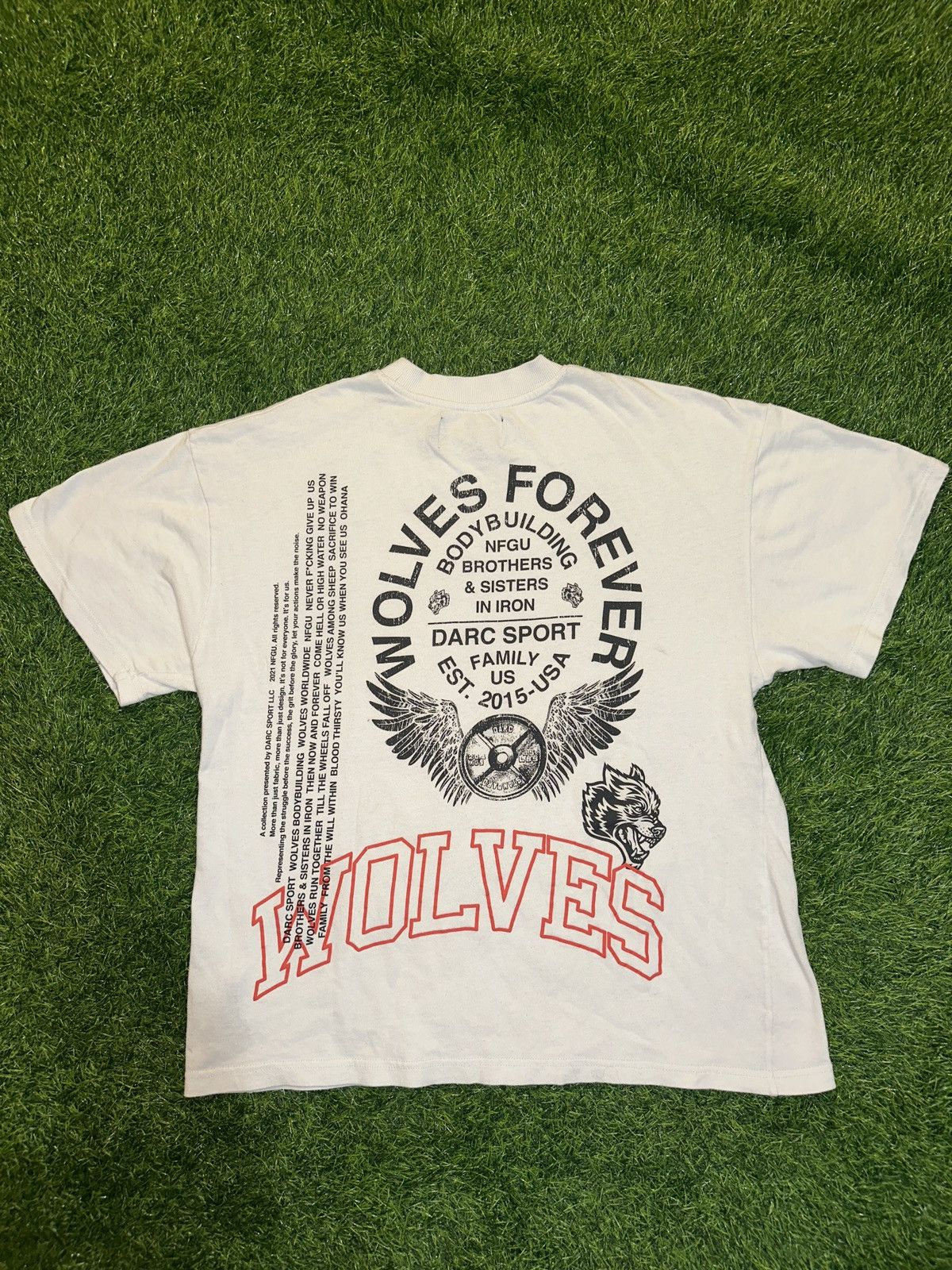 DARC SPORT WOLVES Tシャツ 2015 Darc Sport Wolves Body Building Club Oversized T Shirt Black