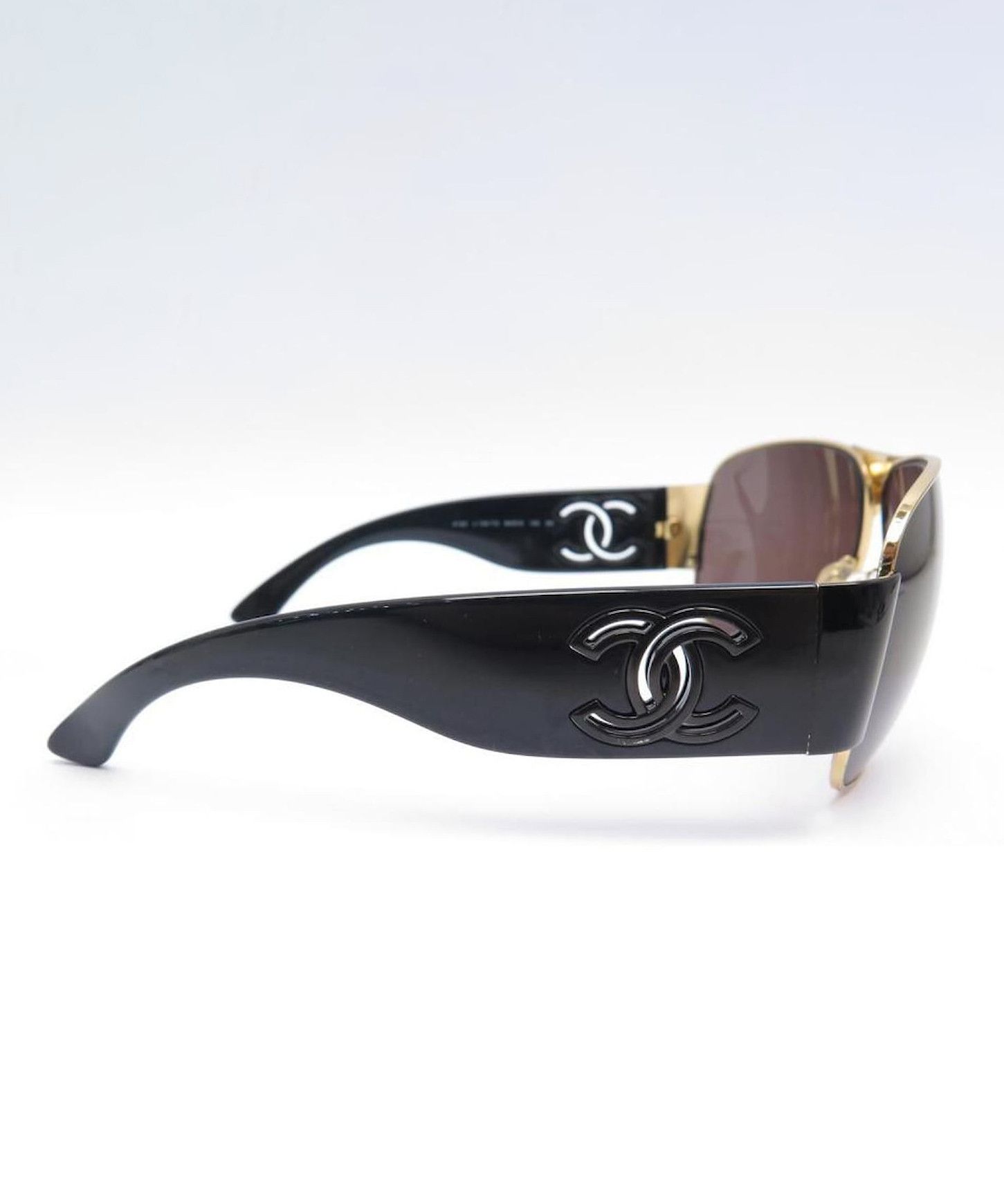 Chanel CHANEL Sunglasses Logo Black CC Glasses 4153 Aviator Gold Size ONE SIZE - 4 Thumbnail