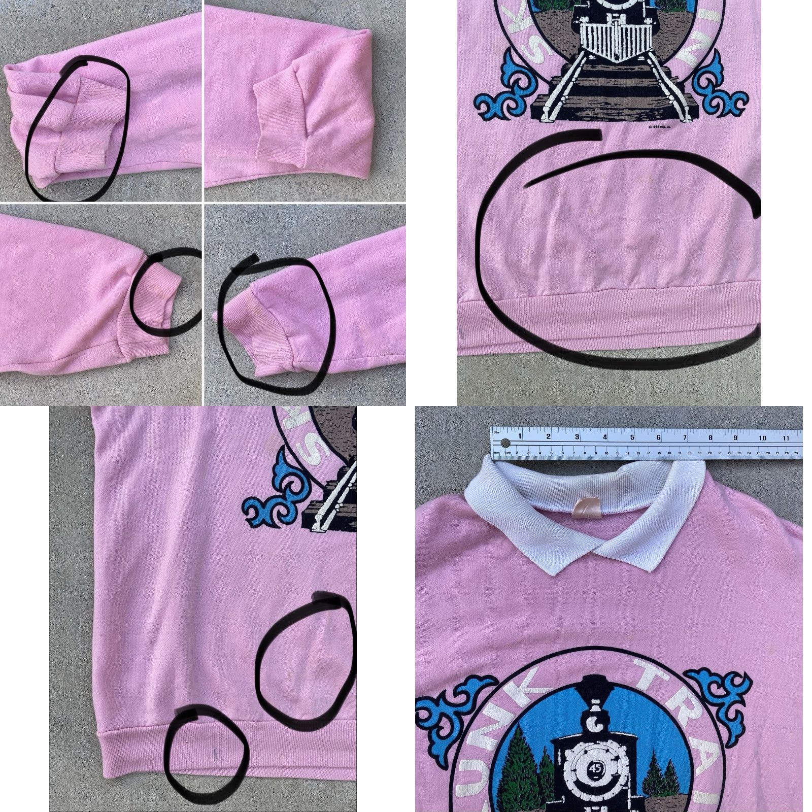Pinko VINTAGE Western Shirt Line Pink Graphic Sweatshirt XL Men 80s 1980s Licensed Worn Size US XL / EU 56 / 4 - 10 Thumbnail