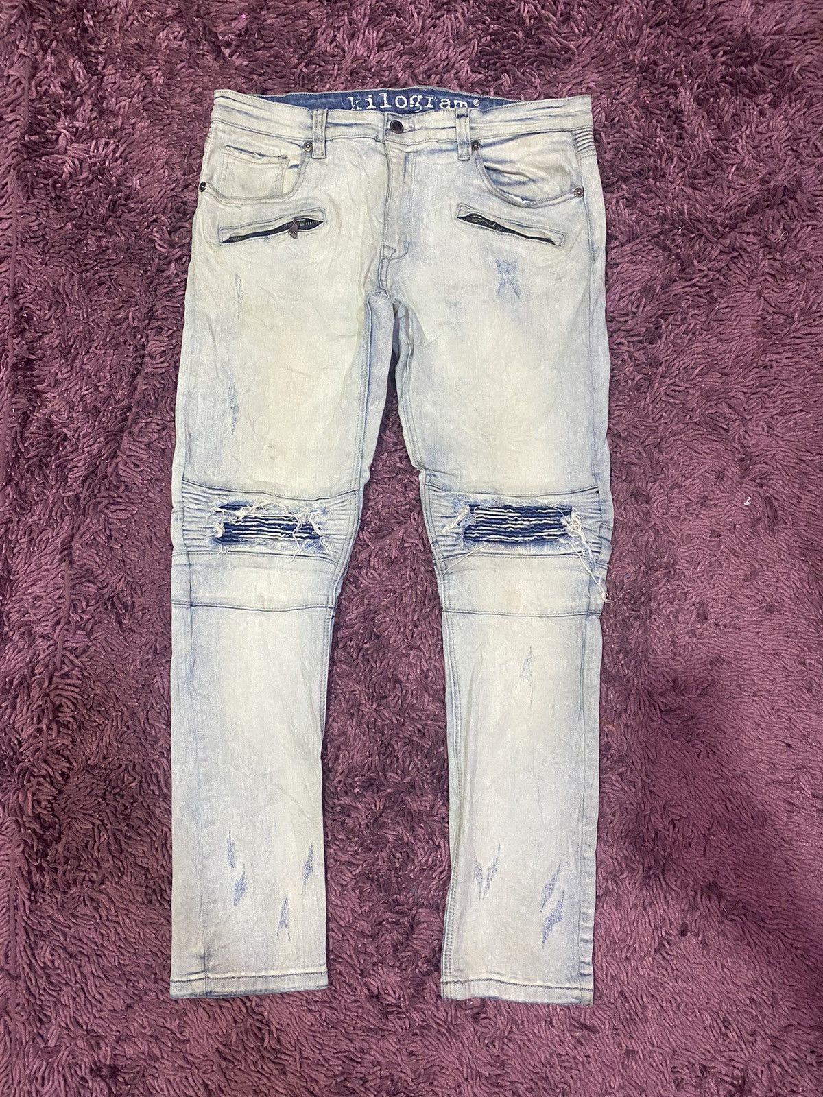 Japanese Brand × Vintage Vintage Kilogram Light Blue Men Custom Skinny Jeans Size US 34 / EU 50 - 1 Thumbnail