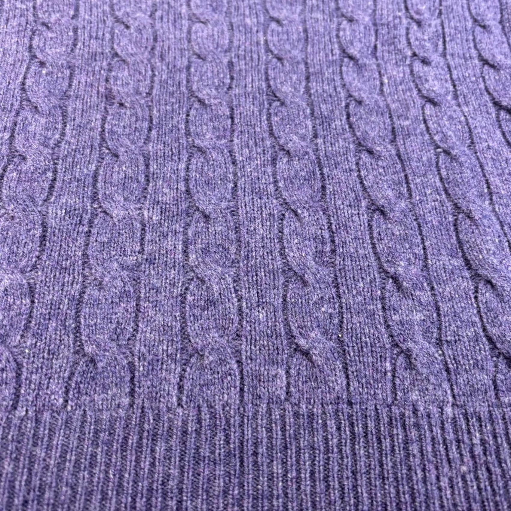Polo Ralph Lauren Polo Ralph Lauren Sweater Woman Large Purple Wool Cashmere V-Neck Cable Knit Logo Pullover Winter Casual Size L / US 10 / IT 46 - 6 Thumbnail