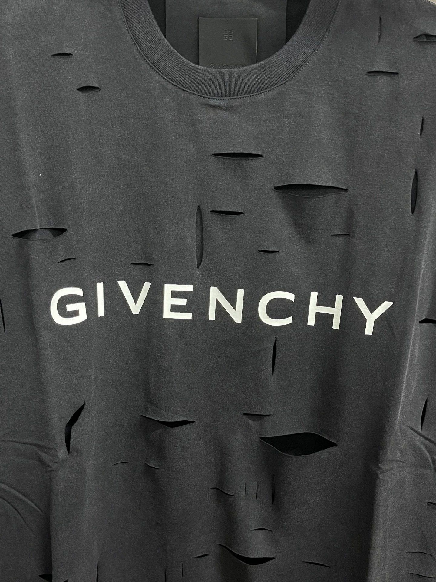 Givenchy givenchy black distressed double-layer t-shirt Size US XXS / EU 40 - 3 Thumbnail