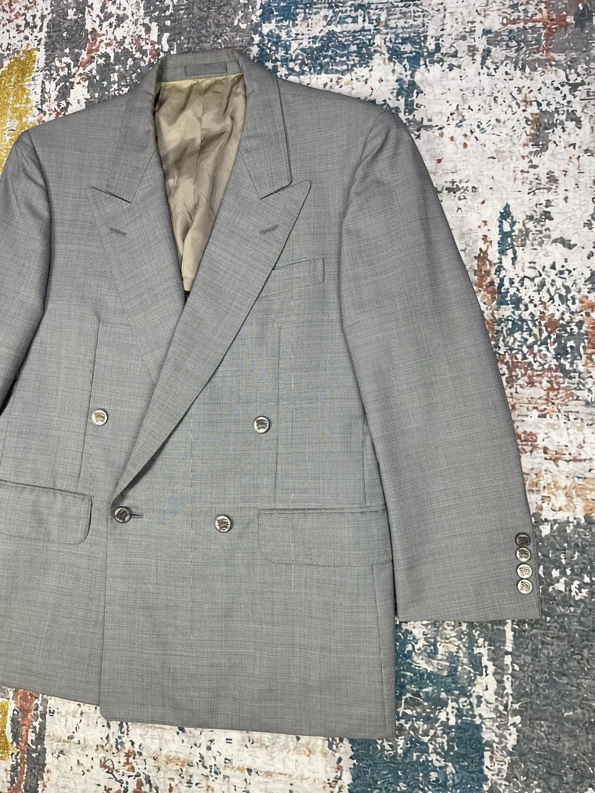 Burberry Vintage Burberrys Monogram Button Peak Lapel Blazer Size US M / EU 48-50 / 2 - 4 Thumbnail