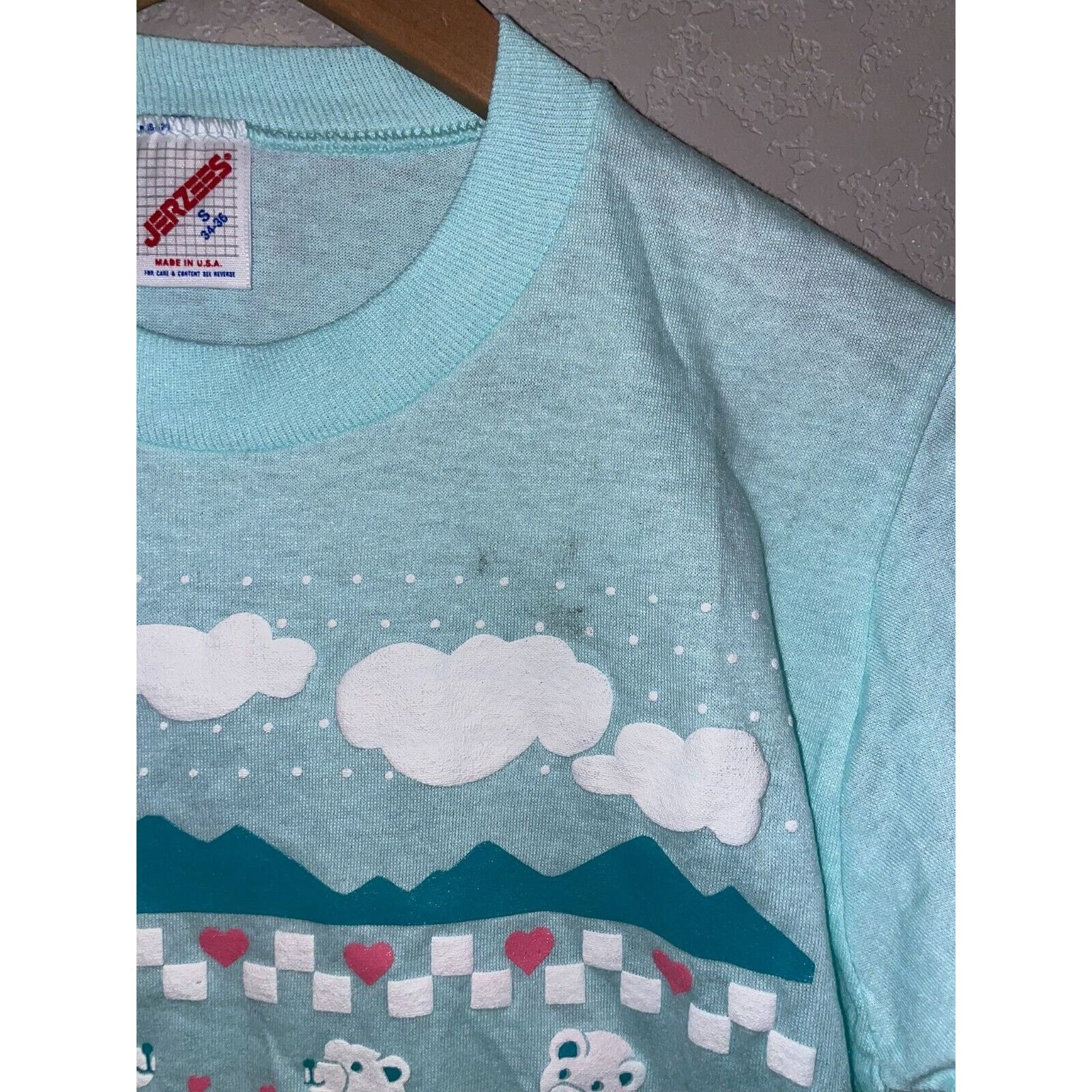 Jerzees 1980s Vintage Pennsylvania Shirt Teddy bear Blue Tee VTG M Size US S / EU 44-46 / 1 - 4 Thumbnail