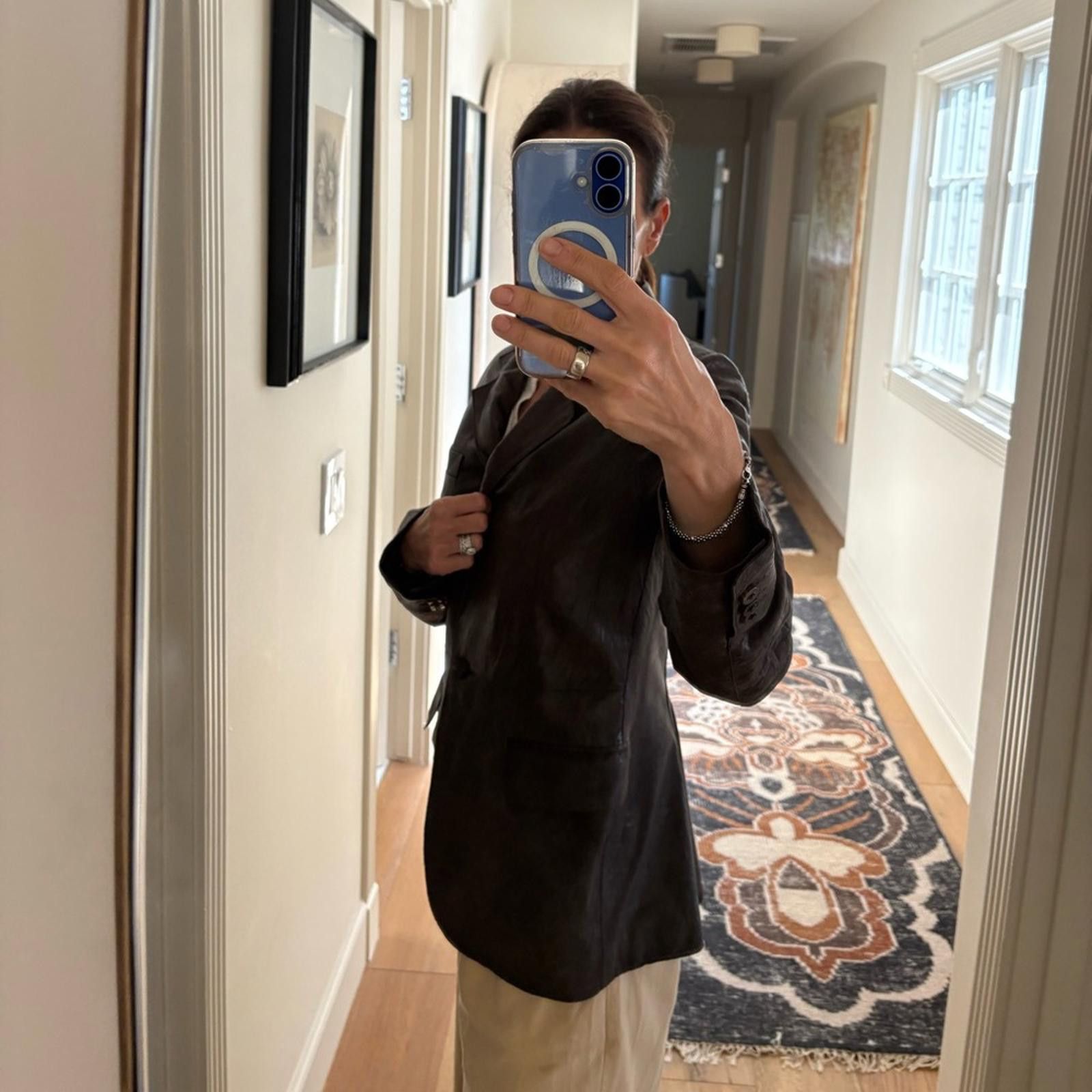 Burberry Burberry London Made in Italy Brown Leather Blazer Size 8 Size M / US 6-8 / IT 42-44 - 2 Thumbnail