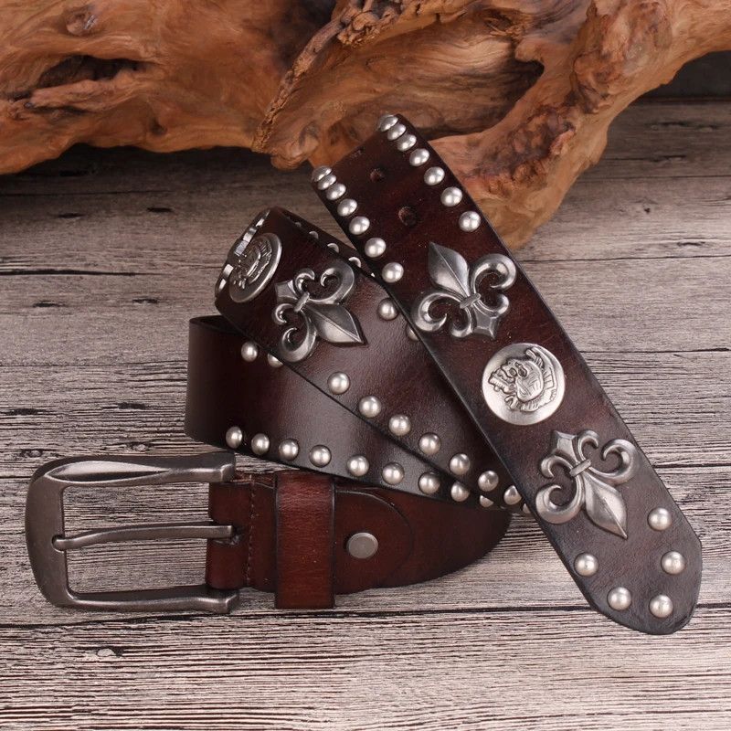 Japanese Brand Men rivet cowboy belt Size ONE SIZE - 1 Thumbnail