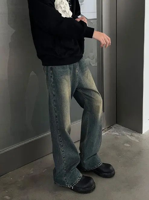 VIBE Cleanfit street vintage washed distressed straight jeans Size US 32 / EU 48 - 8 Thumbnail