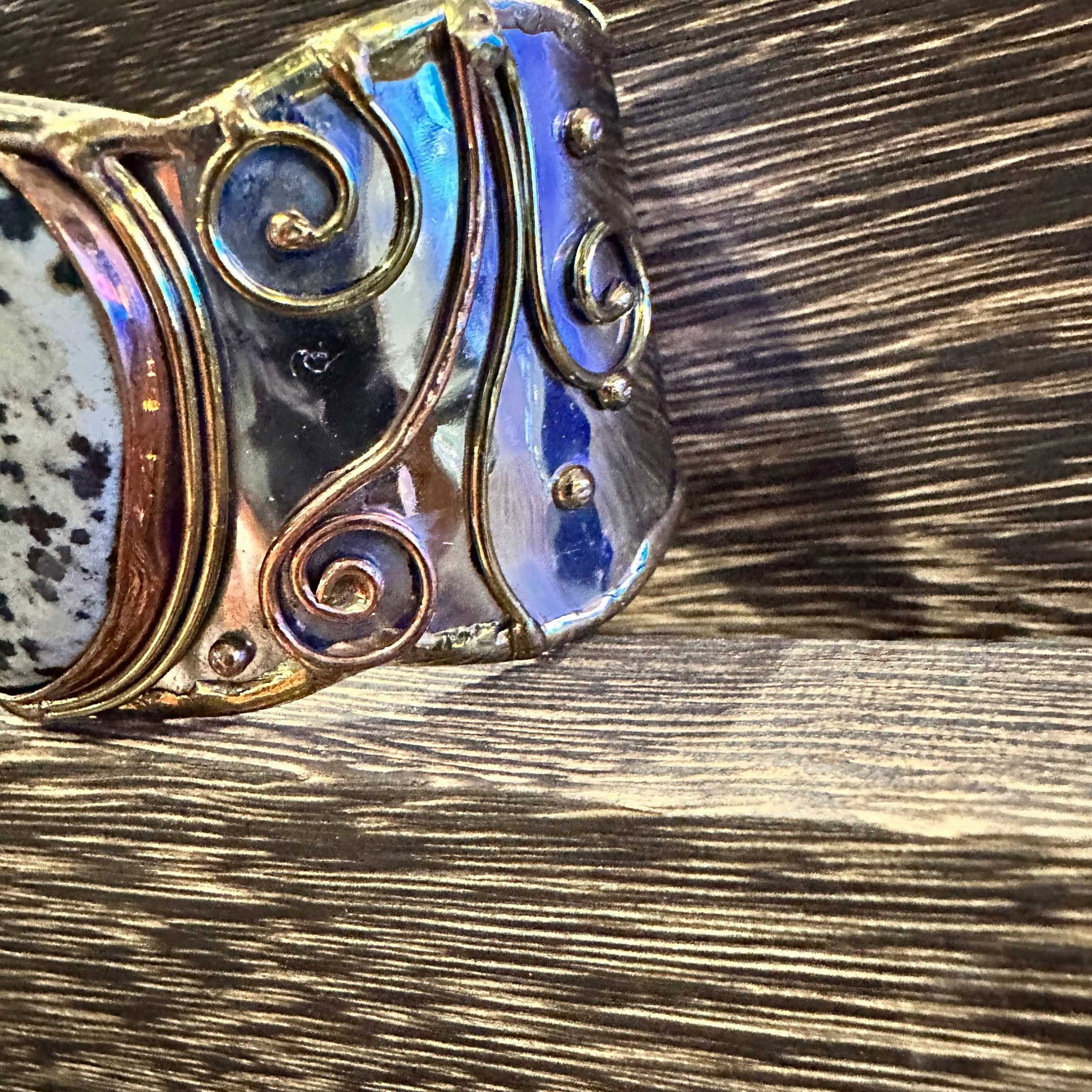 Other Unique Adjustable Cuff Bracelet with Dalmation Jasper and Mi Size ONE SIZE - 5 Thumbnail