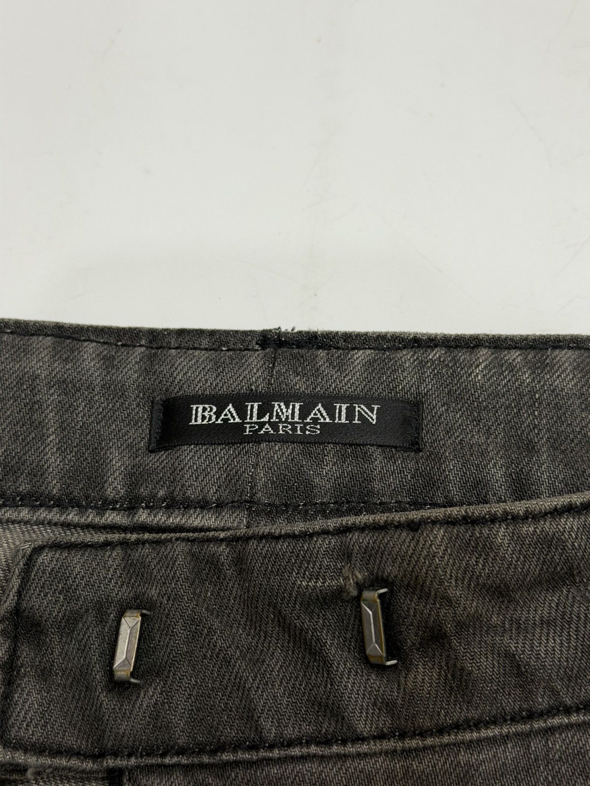 Balmain BALMAIN Decarnin SS 2010 Oil Stained Runway Biker Zip Jeans Size US 28 / EU 44 - 17 Thumbnail