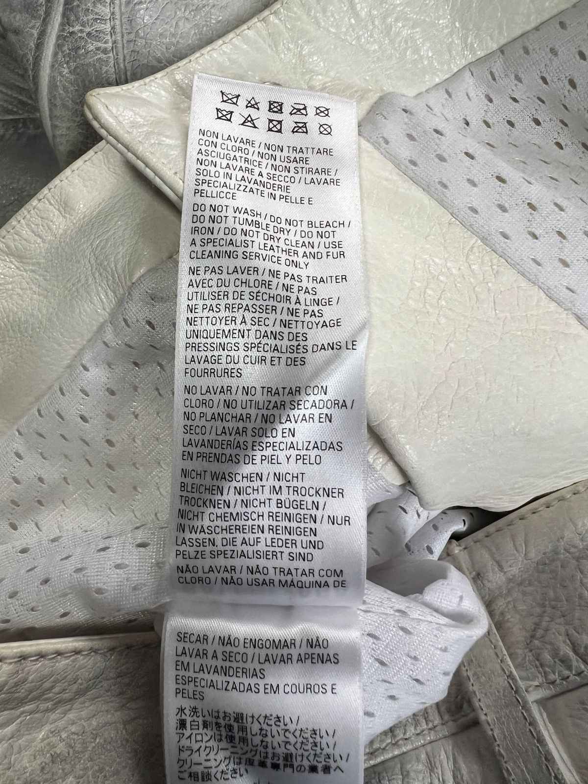 Balenciaga BALENCIAGA SS23 MUDSHOW MOTO LEATHER PANTS WHITE SZ:XS Size US 30 / EU 46 - 12 Thumbnail
