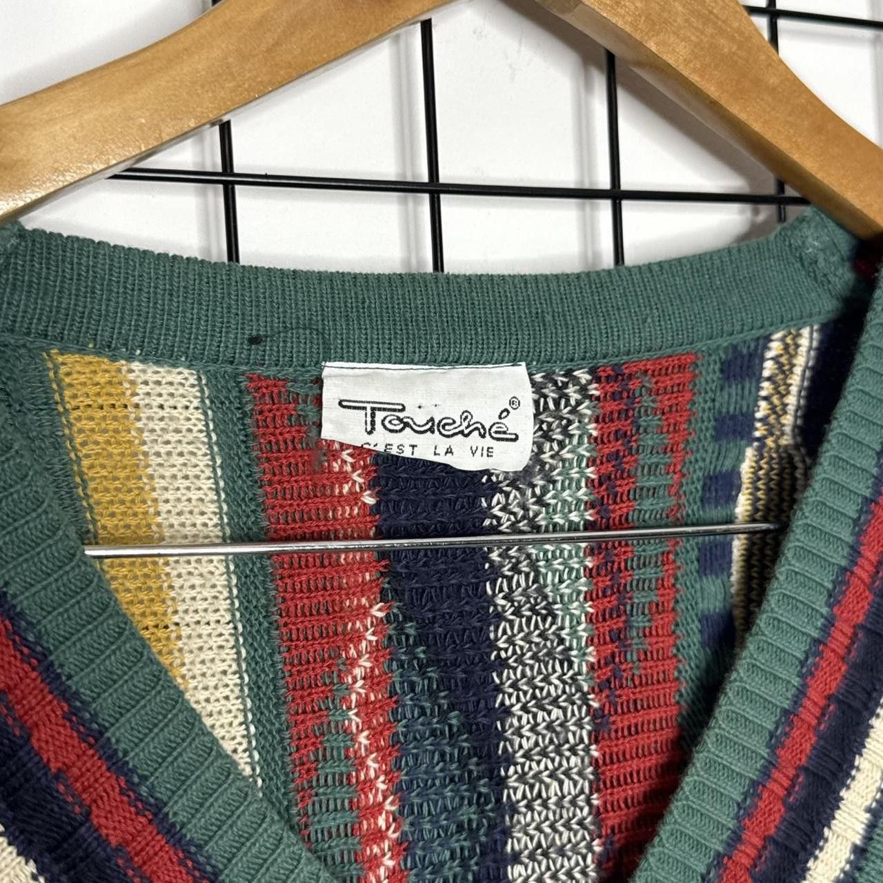 Vintage Vintage 90s Coogi Style Jumper Cable Knit Retro Size US XL / EU 56 / 4 - 4 Thumbnail