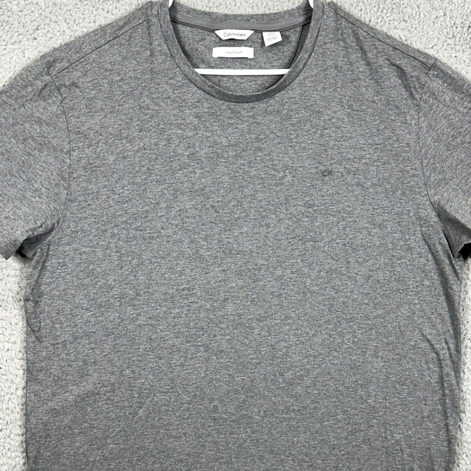Calvin Klein Calvin Klein Short Sleeve Tee Mens XL Gray Crew Neck Liquid Touch T-Shirt Casual Lightweight Breathable Cotton Shirts Solid Vintage: No Size US XL / EU 56 / 4 - 2 Thumbnail