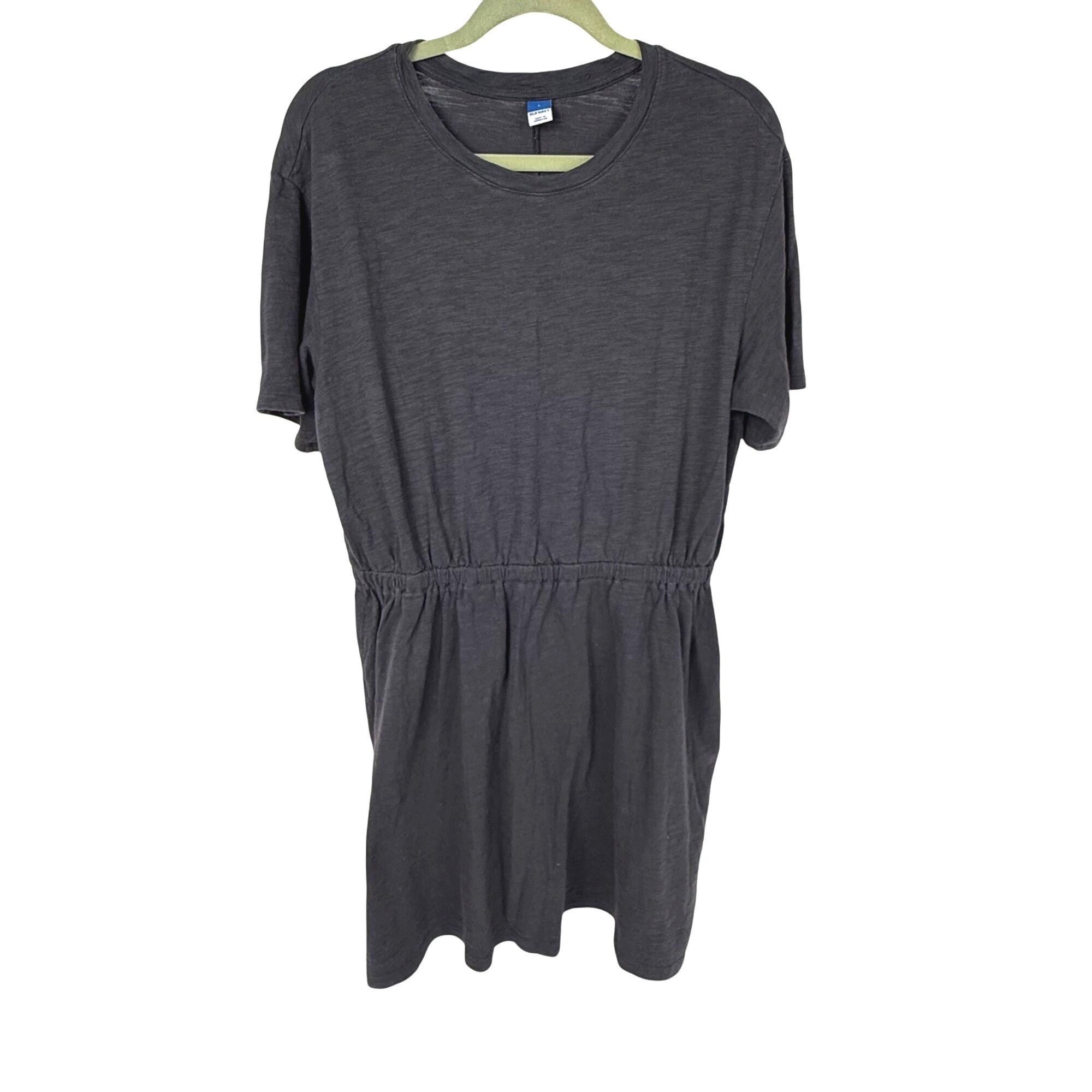 Old Navy Old Navy Waist-Defined Slub-Knit T-Shirt Dress Gray Size L Size L / US 10 / IT 46 - 1 Thumbnail