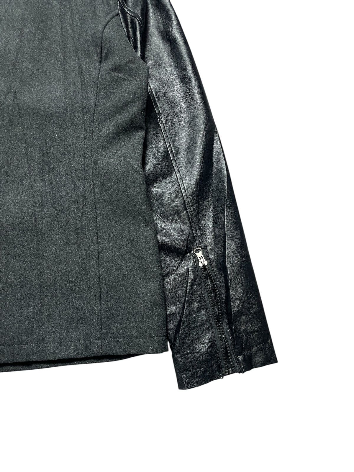 If Six Was Nine 2000’s Beno - Assymetrical Biker Leather Sleeves Jacket Size US M / EU 48-50 / 2 - 7 Thumbnail