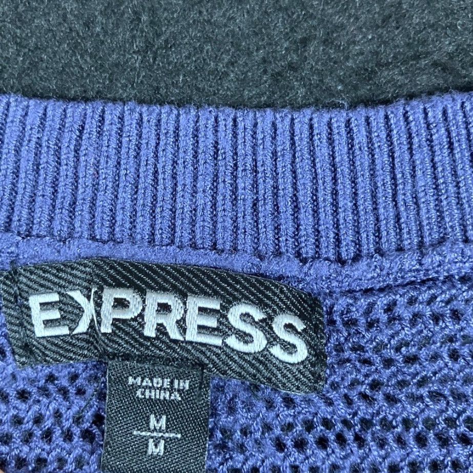 Express Express Sweater Purple Crew Neck Open Knit Dolman 3/4 Sleeve Sheer M Womens Size M / US 6-8 / IT 42-44 - 6 Thumbnail