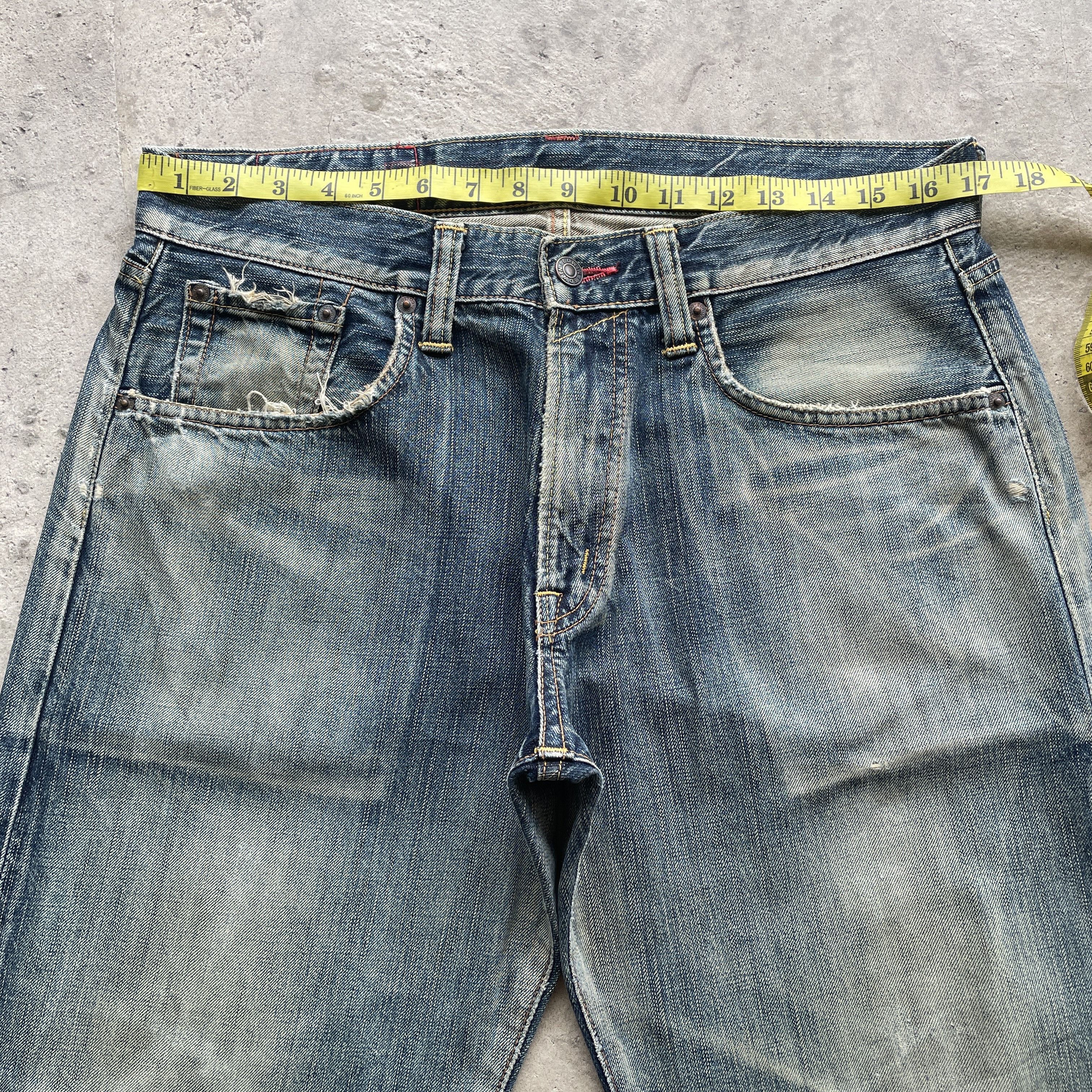 Japanese Brand W34 VINTAGE EDWIN 504 MUDWASH FADED DISTRESSED JEANS PANTS Size US 34 / EU 50 - 5 Thumbnail