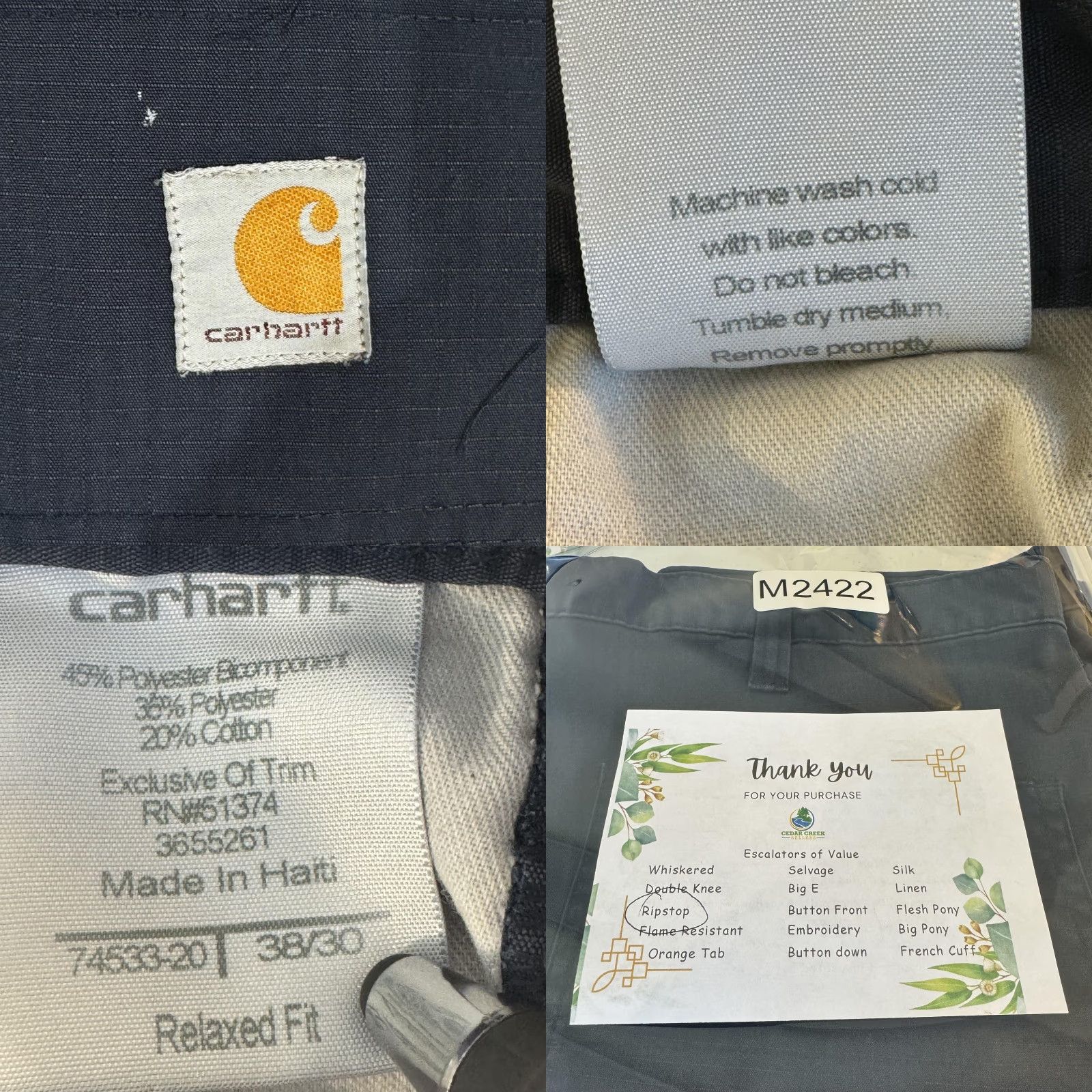 Carhartt Carhartt Pants Mens 38x30 Navy Relaxed Fit Cargo Ripstop Workwear Utility Size US 38 / EU 54 - 8 Thumbnail