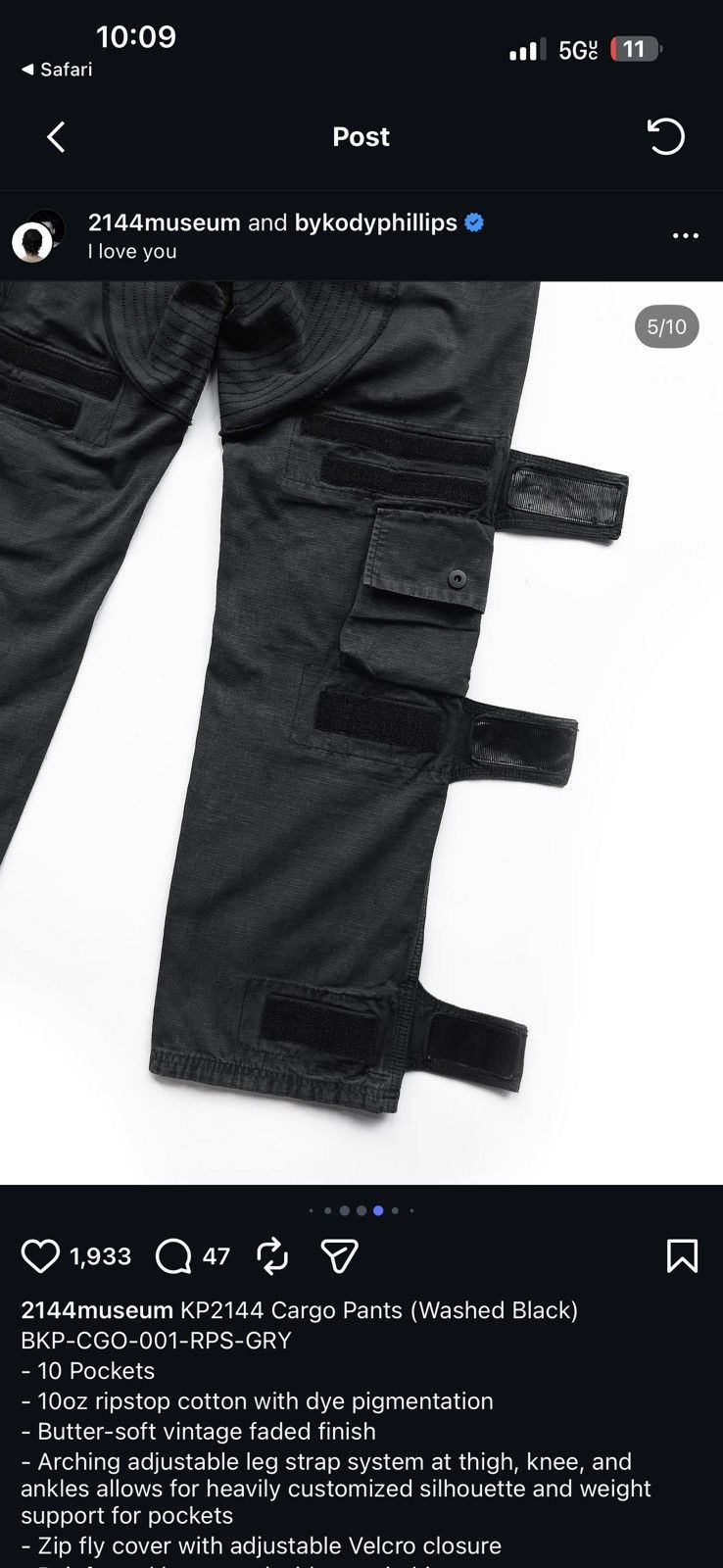 Kody Phillips kp2144 cargo pants Size US 30 / EU 46 - 4 Thumbnail