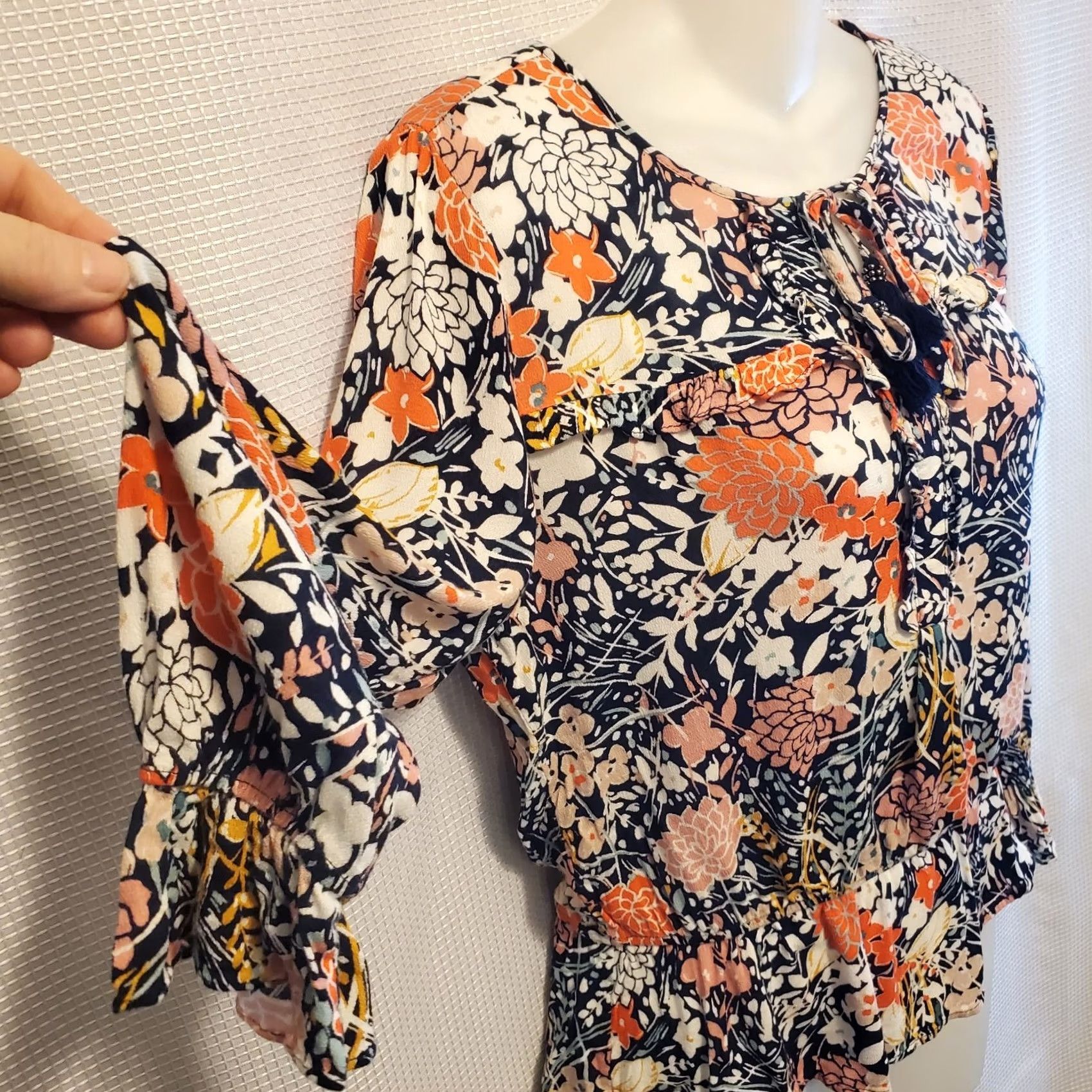 Anthropologie Anthropologie Maeve Floral Begonia Peasant Top Boho Lagenlook Small Size S / US 4 / IT 40 - 5 Thumbnail