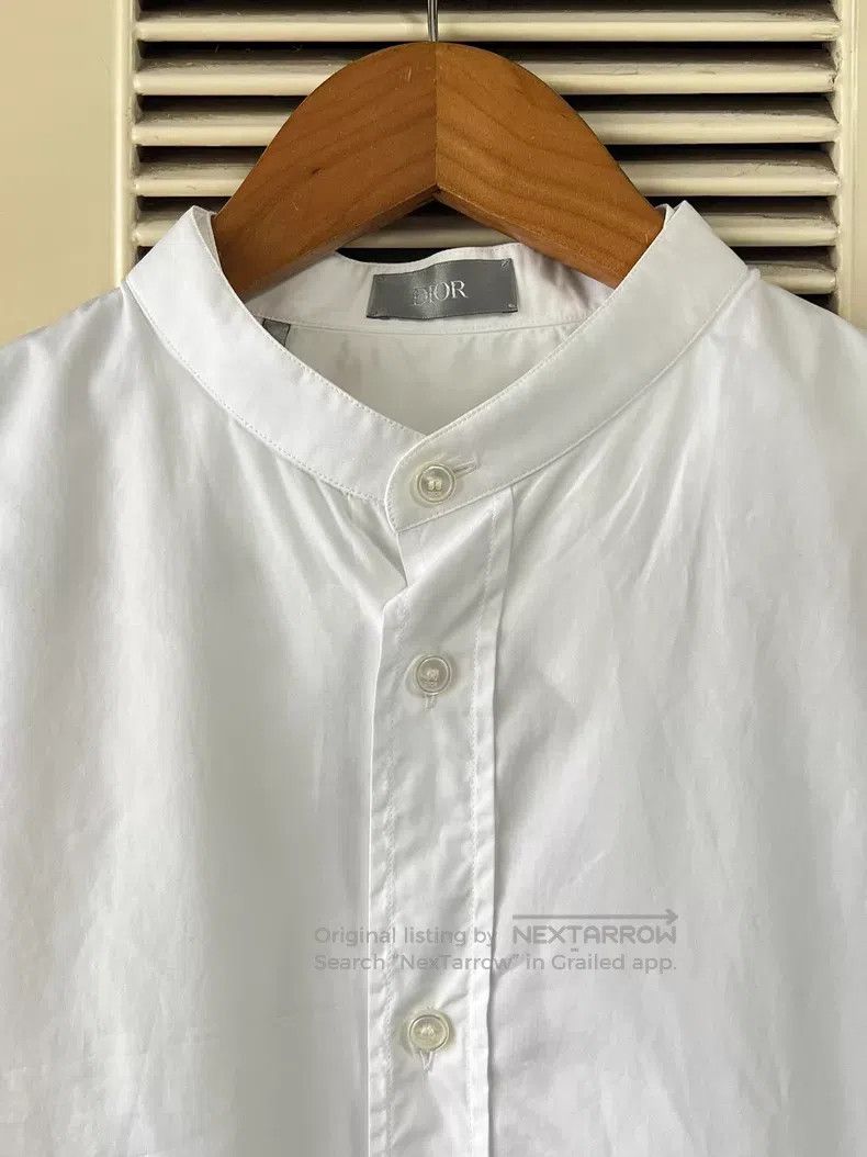 Dior Dior Size 37 White stand-up collar long-sleeved shirt Size US XXS / EU 40 - 3 Thumbnail