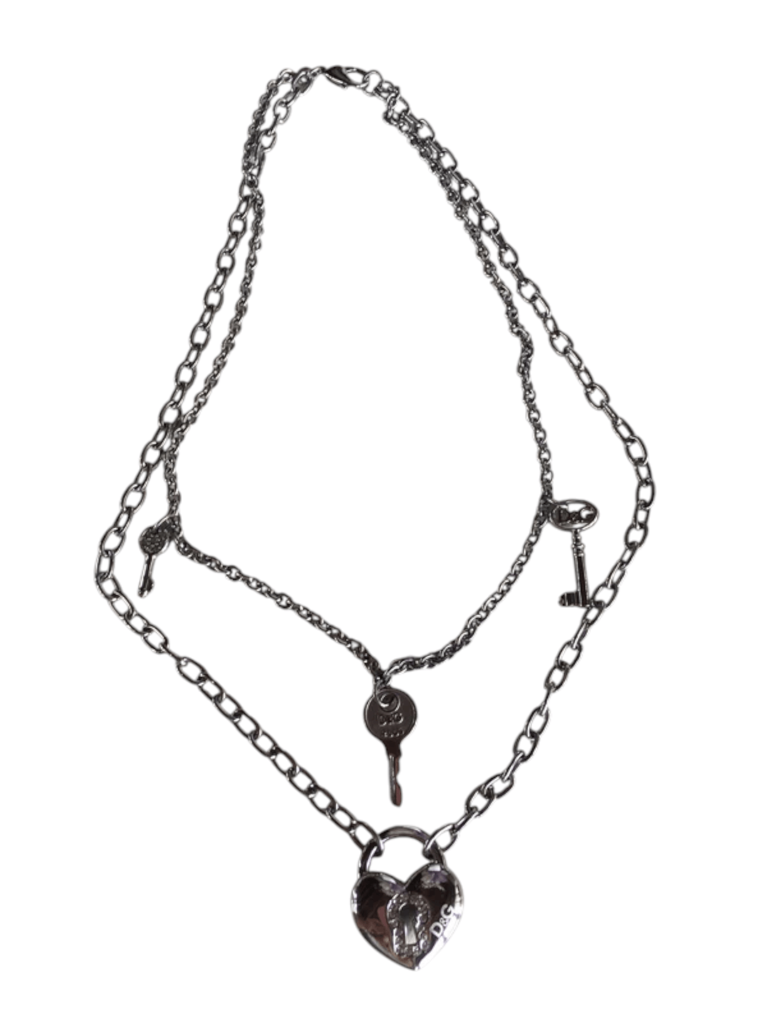 Dolce & Gabbana D&G Heart Lock & Key Charm Necklace, 2006 | Grailed
