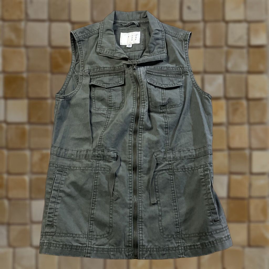 Vintage VINTAGE A New Day Women's Military Cargo Vest Zip Up Army Jacket Small Green Cotton 90s Casual Size S / US 4 / IT 40 - 1 Thumbnail