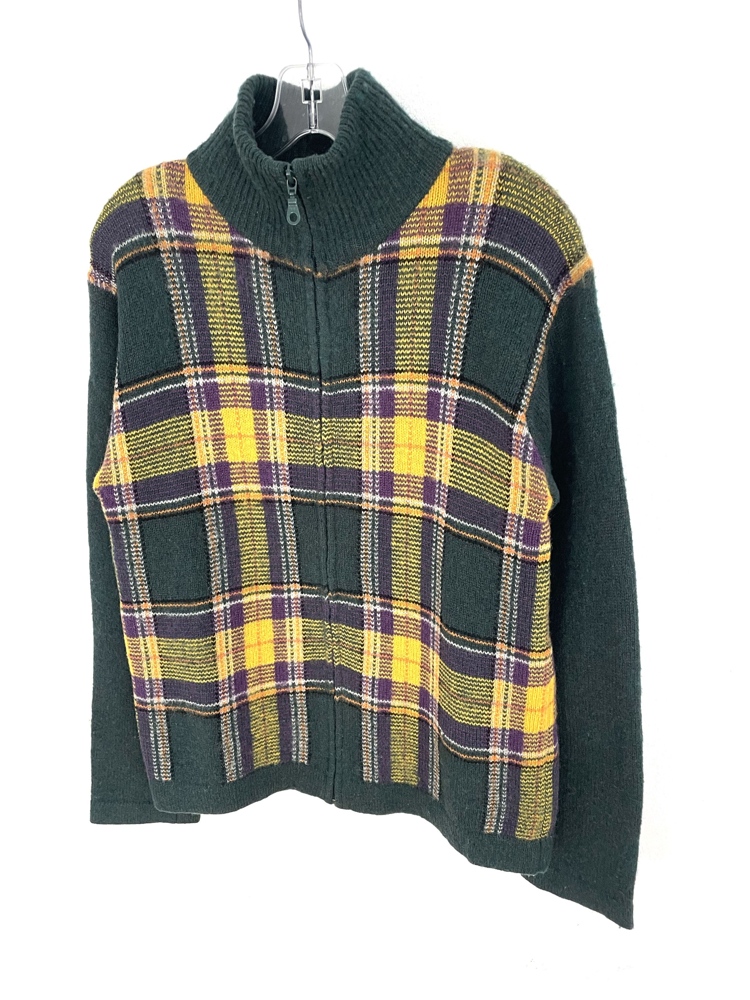 Yohji Yamamoto Against All Risks Checkered Zip Sweater Size US L / EU 52-54 / 3 - 2 Thumbnail
