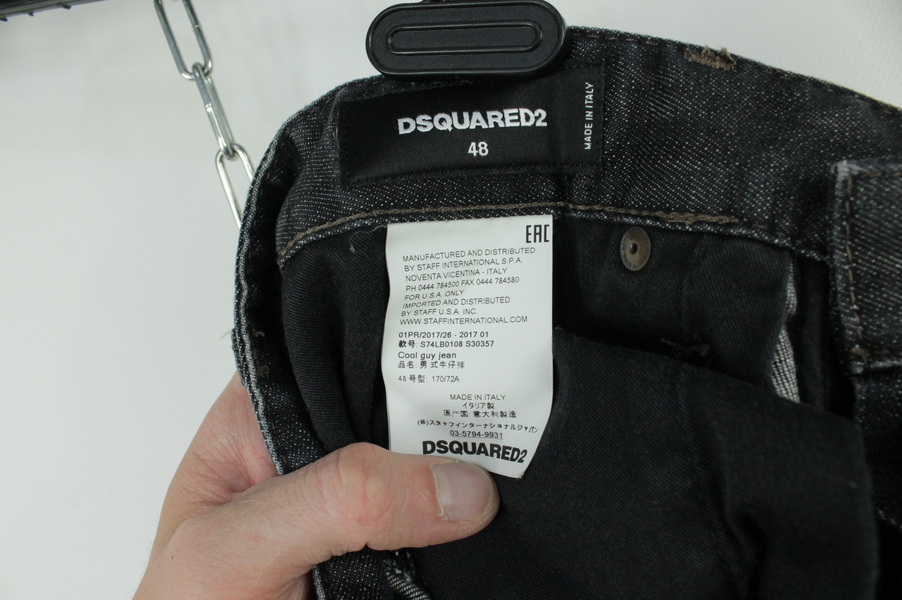 Dsquared2 Dsquared2 Cool Guy Slim Fit Distressed Black Denim Jeans Size US 32 / EU 48 - 13 Thumbnail