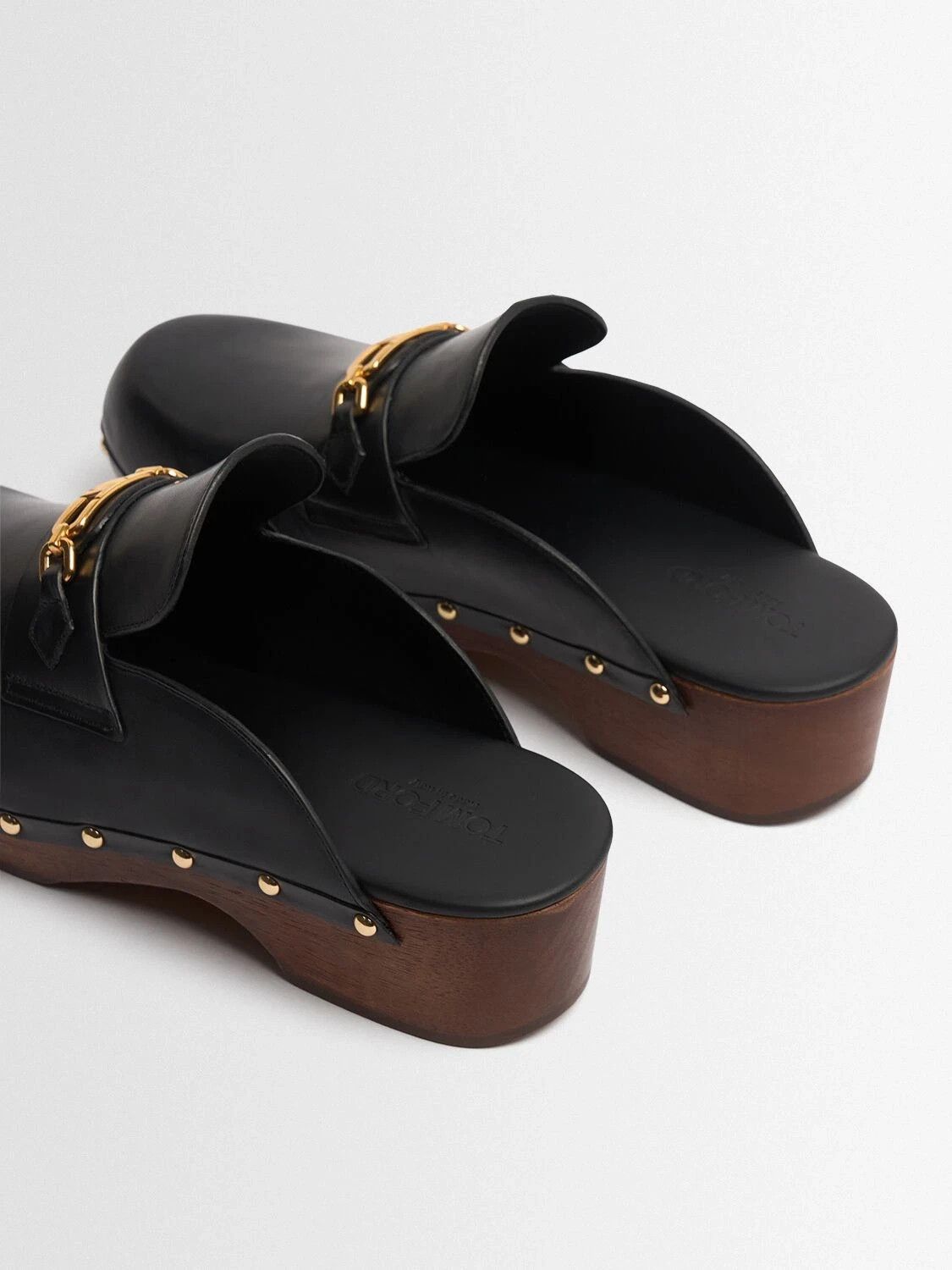 Tom Ford TOM FORD Whitney $1250 Black Leather Clogs New & Authentic Size US 7 / IT 37 - 4 Thumbnail