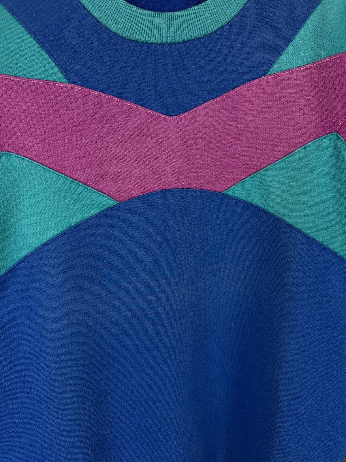 Adidas Adidas vintage 90s colour blocked big logo sweatshirt Size US L / EU 52-54 / 3 - 6 Thumbnail