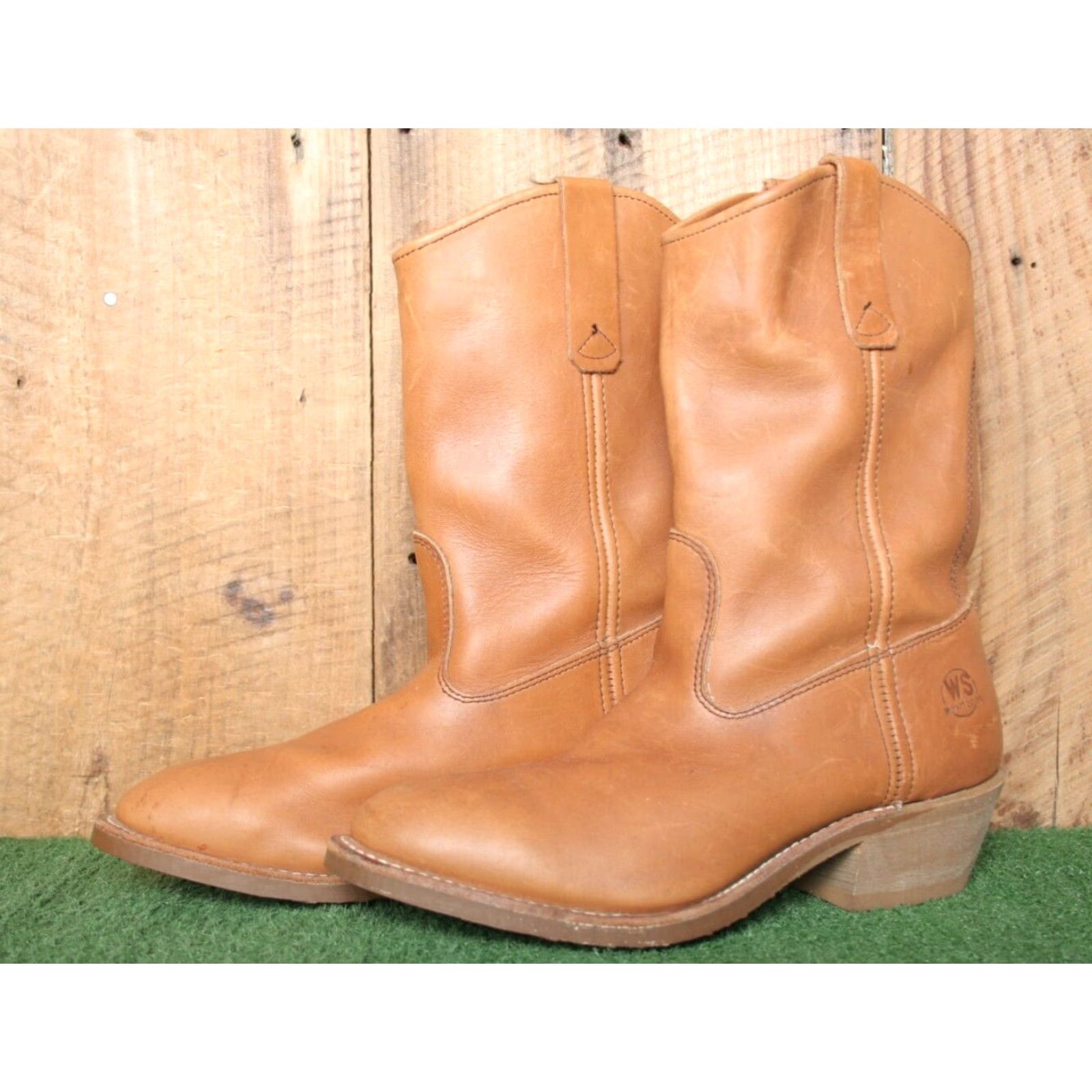 Vintage VINTAGE Work n' Sport Western Boot (Tan) 10" Leather EE Mens 8 Cap Heel; Pull On, US 8, Size 8, Vintage Yes Size US 8 / EU 41 - 2 Thumbnail