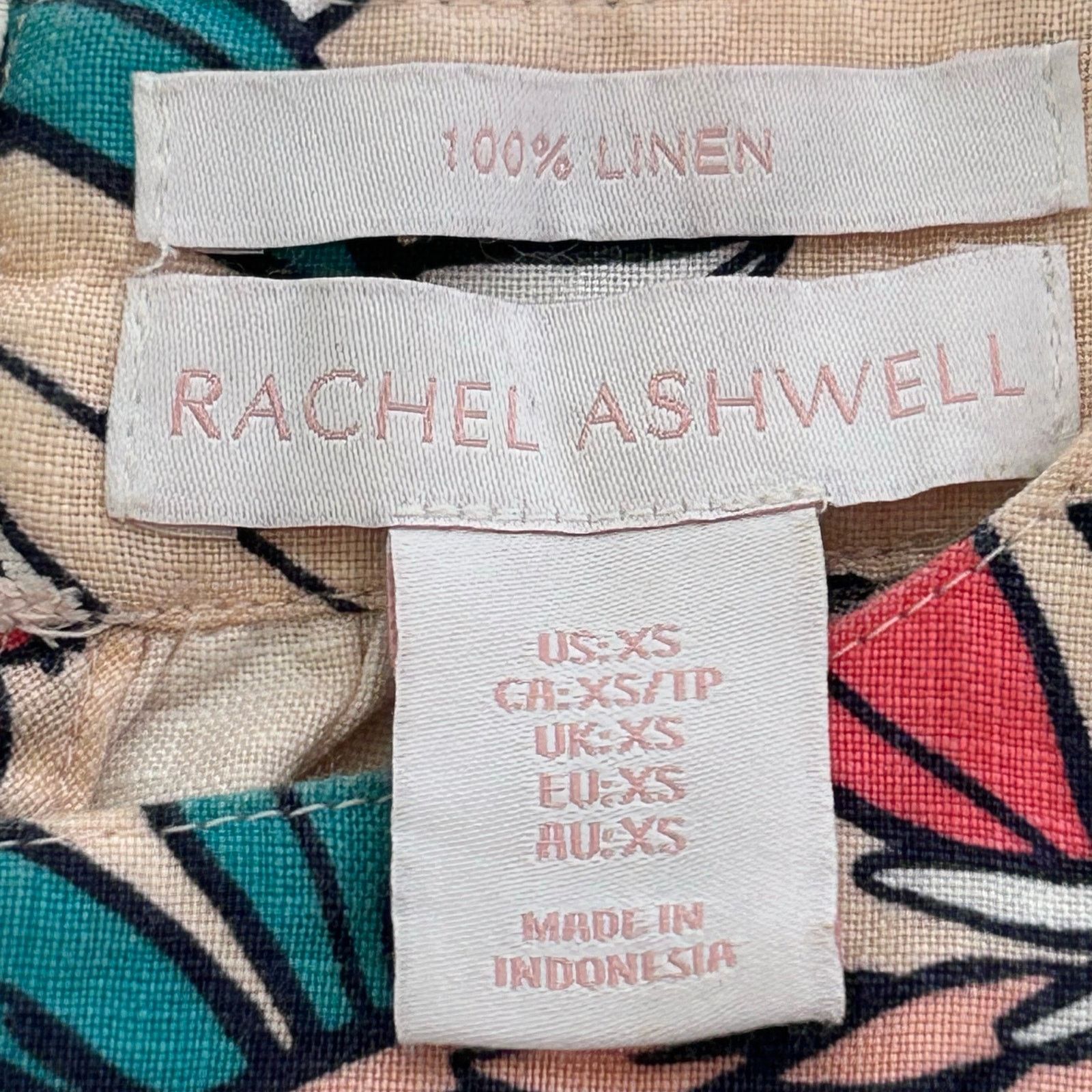 Other Rachel Ashwell Pink Linen Botanical Shift Dress XS Size XS / US 0-2 / IT 36-38 - 7 Thumbnail