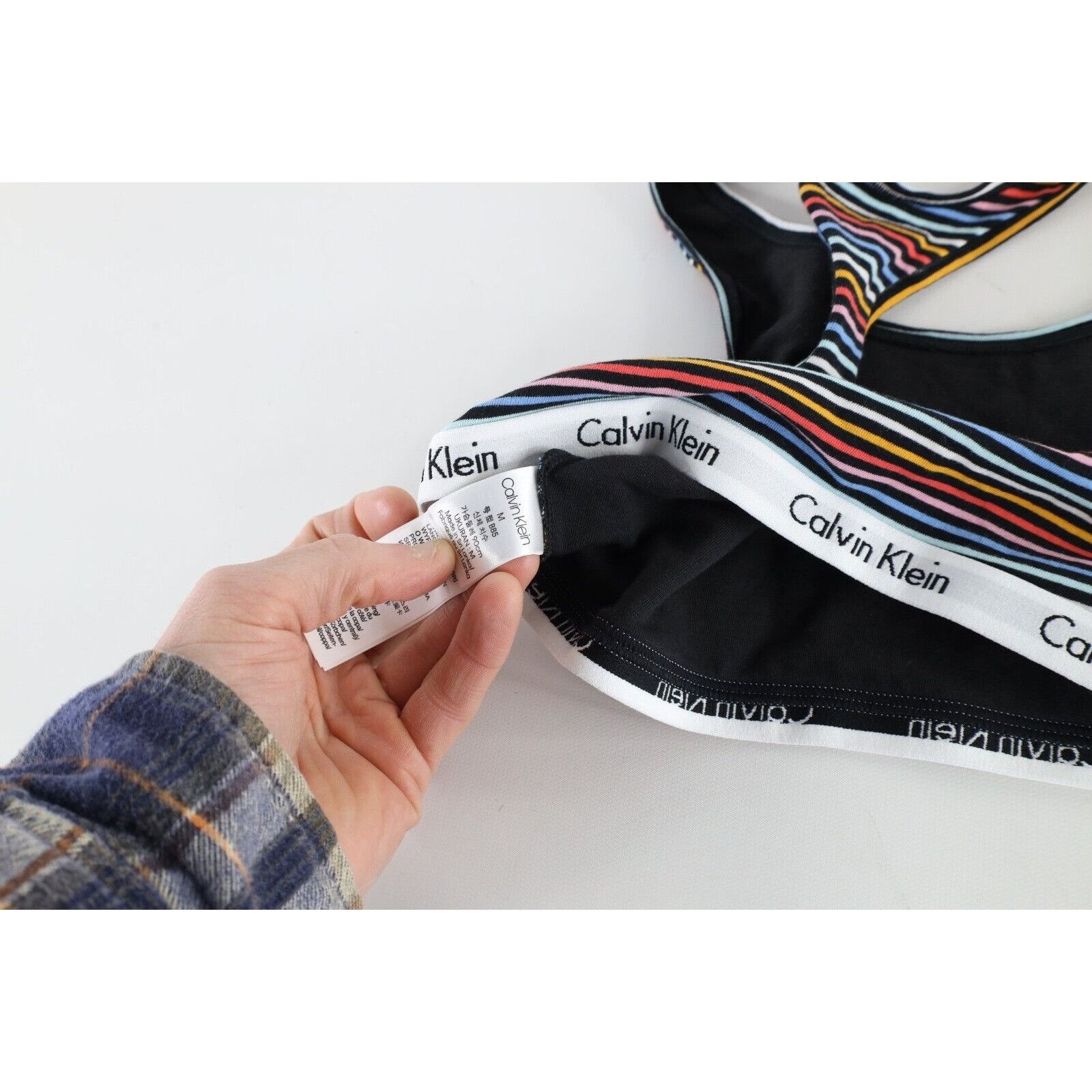 Calvin Klein × Vintage Deadstock Vintage Y2k Calvin Klein Rainbow Striped Bralette Size ONE SIZE - 5 Thumbnail