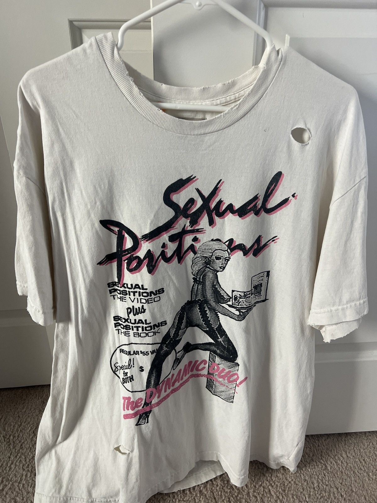 image of Gallery Dept. Doc Johnson Sexual Positions Tee in White, Men's (Size Large)