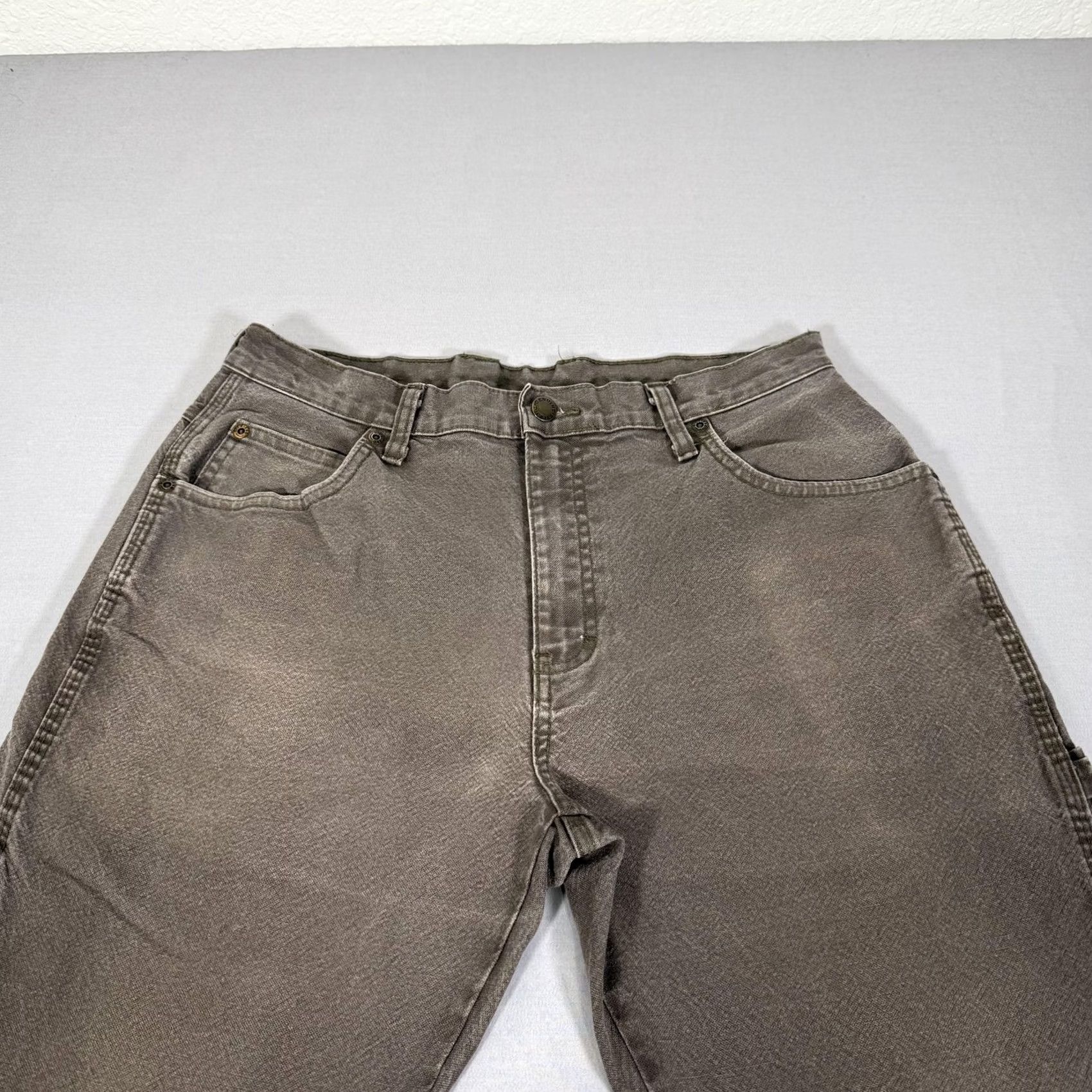 Dickies Dickies Pants Mens 33x32 Brown Canvas Carpenter Straight Fit Stretch Workwear Pants Mens Regular Brown 90s Grunge USA"} Size US 33 - 3 Thumbnail