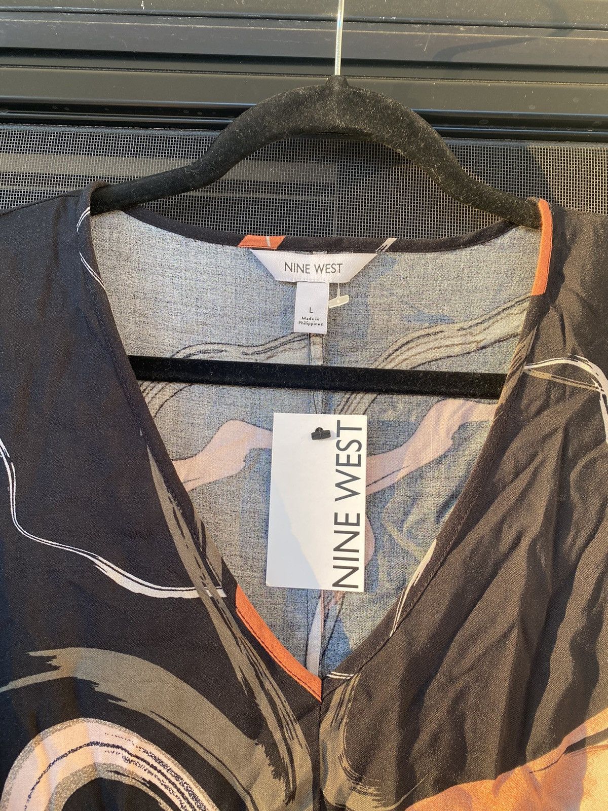 Nine West NWT Nine West Long Sleeve Geometric Belted Dress For Woman L Size L / US 10 / IT 46 - 7 Thumbnail