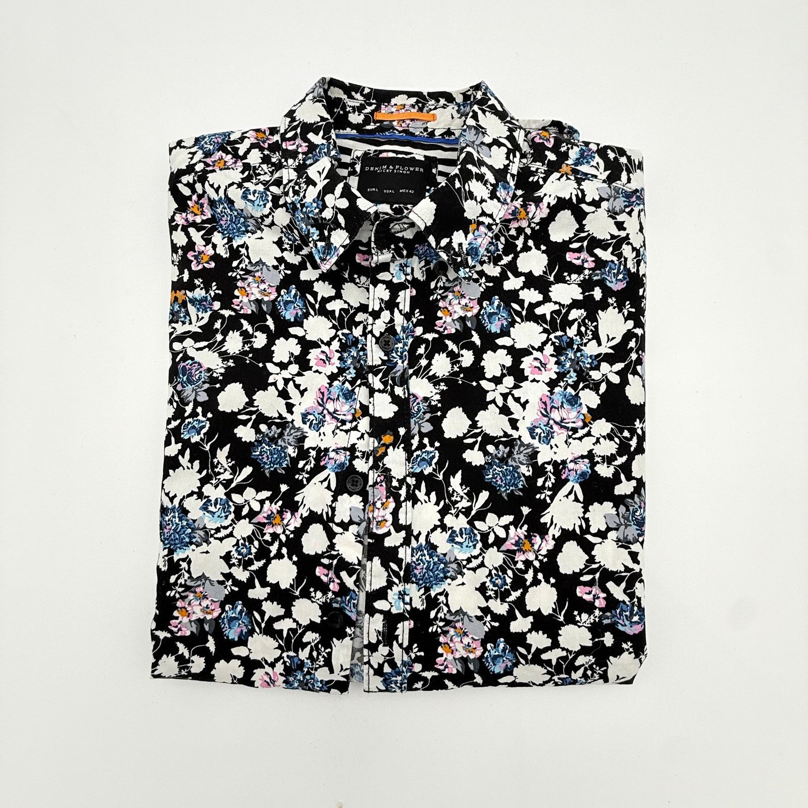 Denim & Flower Denim & Flower Floral Short Sleeve Button Down Shirt Size US L / EU 52-54 / 3 - 1 Thumbnail