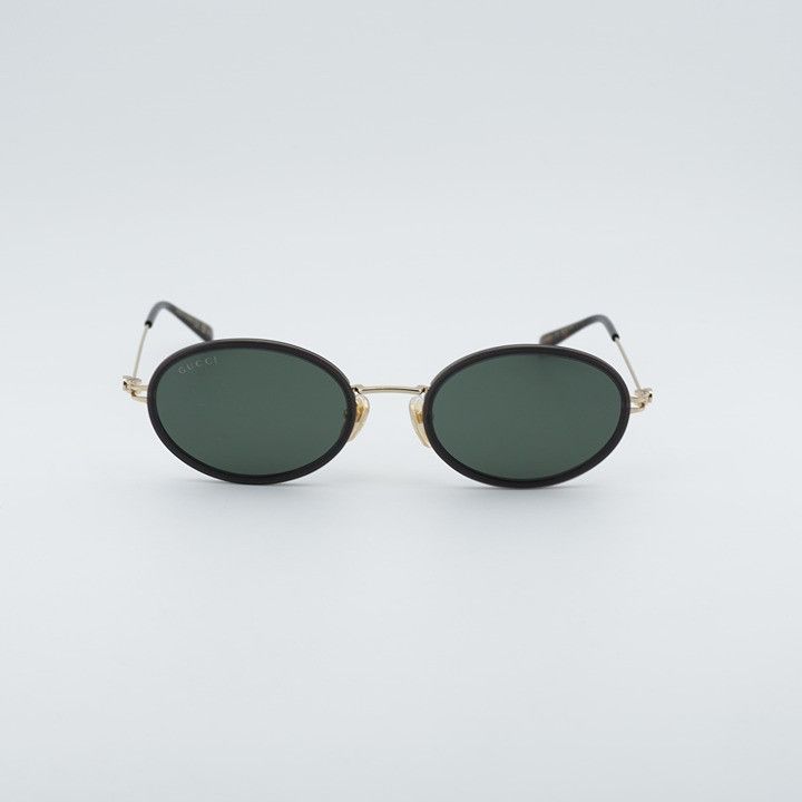 Gucci Gucci GG1980S 001 Sunglasses Transparent Dark Grey/Gold Oval Size ONE SIZE - 2 Thumbnail
