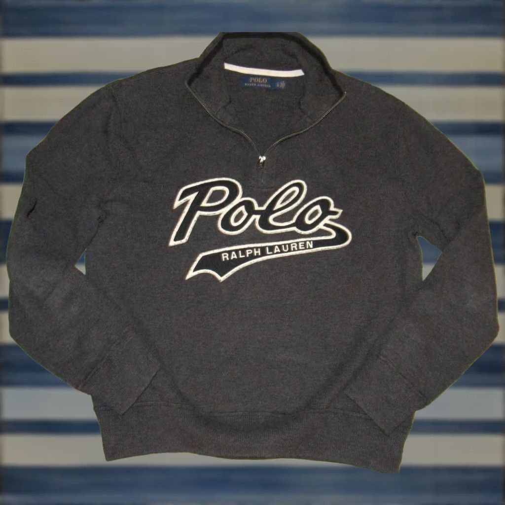 Ralph Lauren Polo Ralph Lauren Grey Cotton Script 1/4 Zip Sweater Large Shirt Mens XS? Size US L / EU 52-54 / 3 - 1 Thumbnail